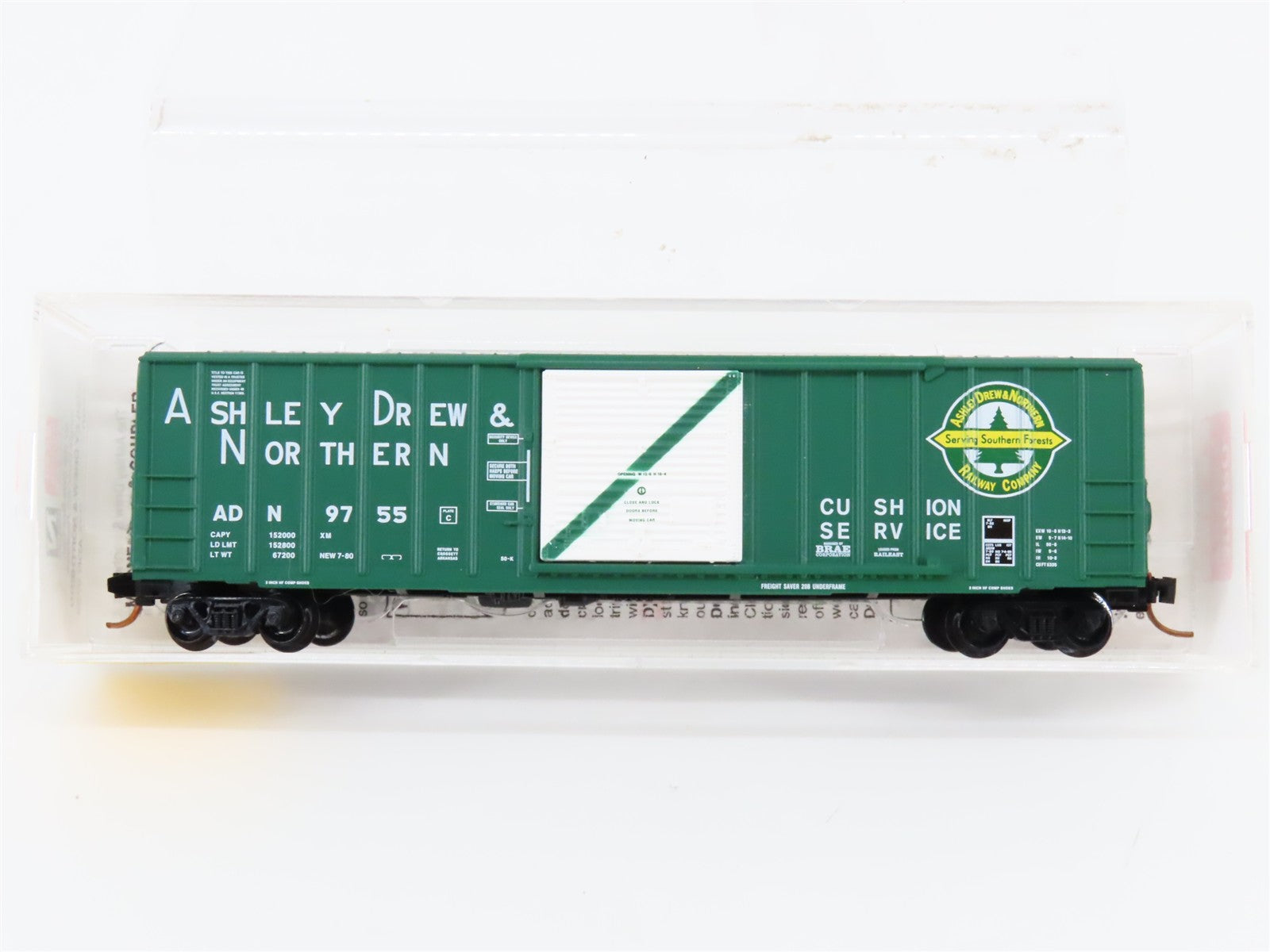 N Scale Micro-Trains MTL 25590 ADN Ashley Drew & Northern 50' Box Car 9755