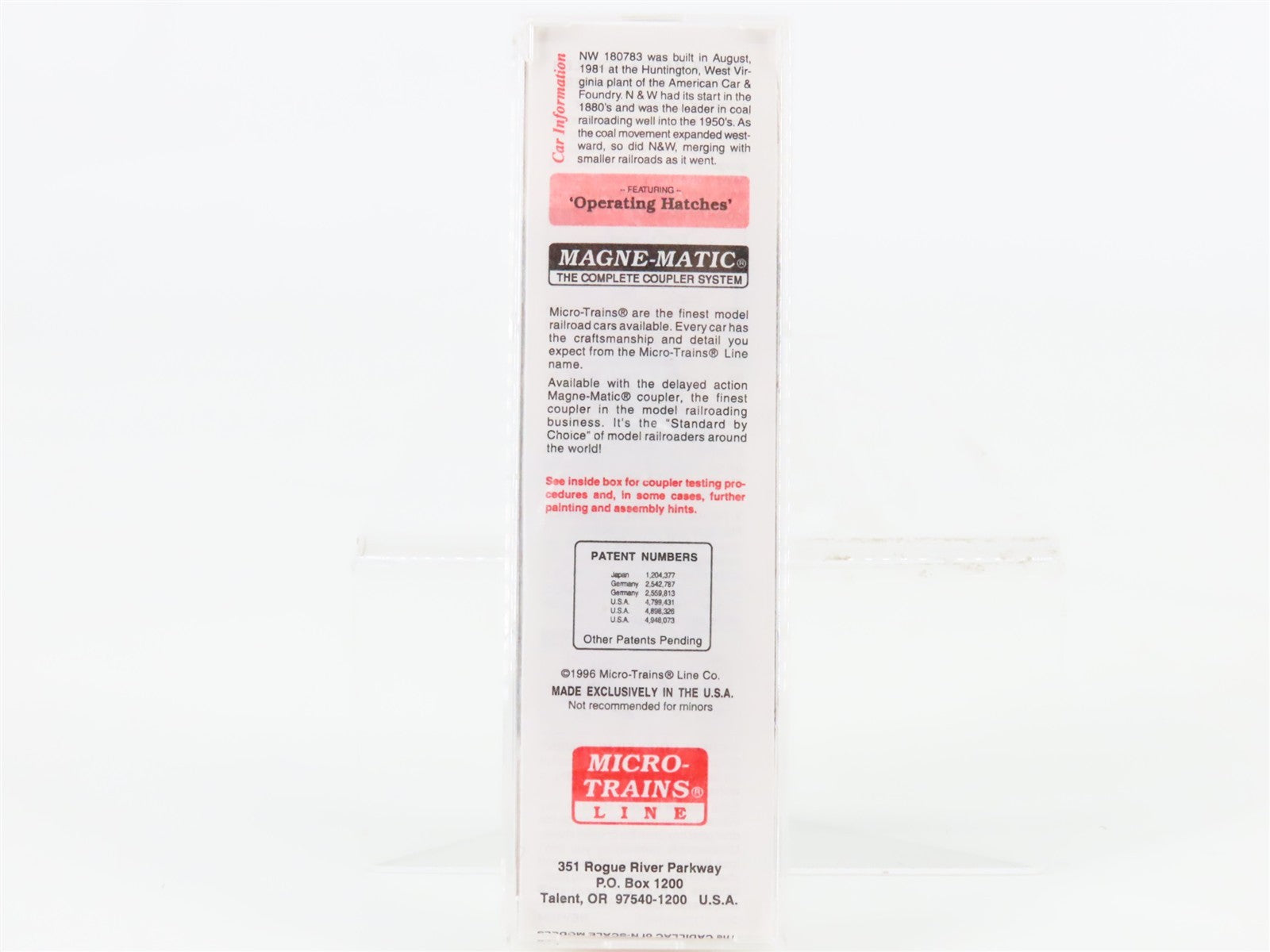 N Scale Micro-Trains MTL 92050 NW Norfolk & Western 2-Bay Covered Hopper 180783
