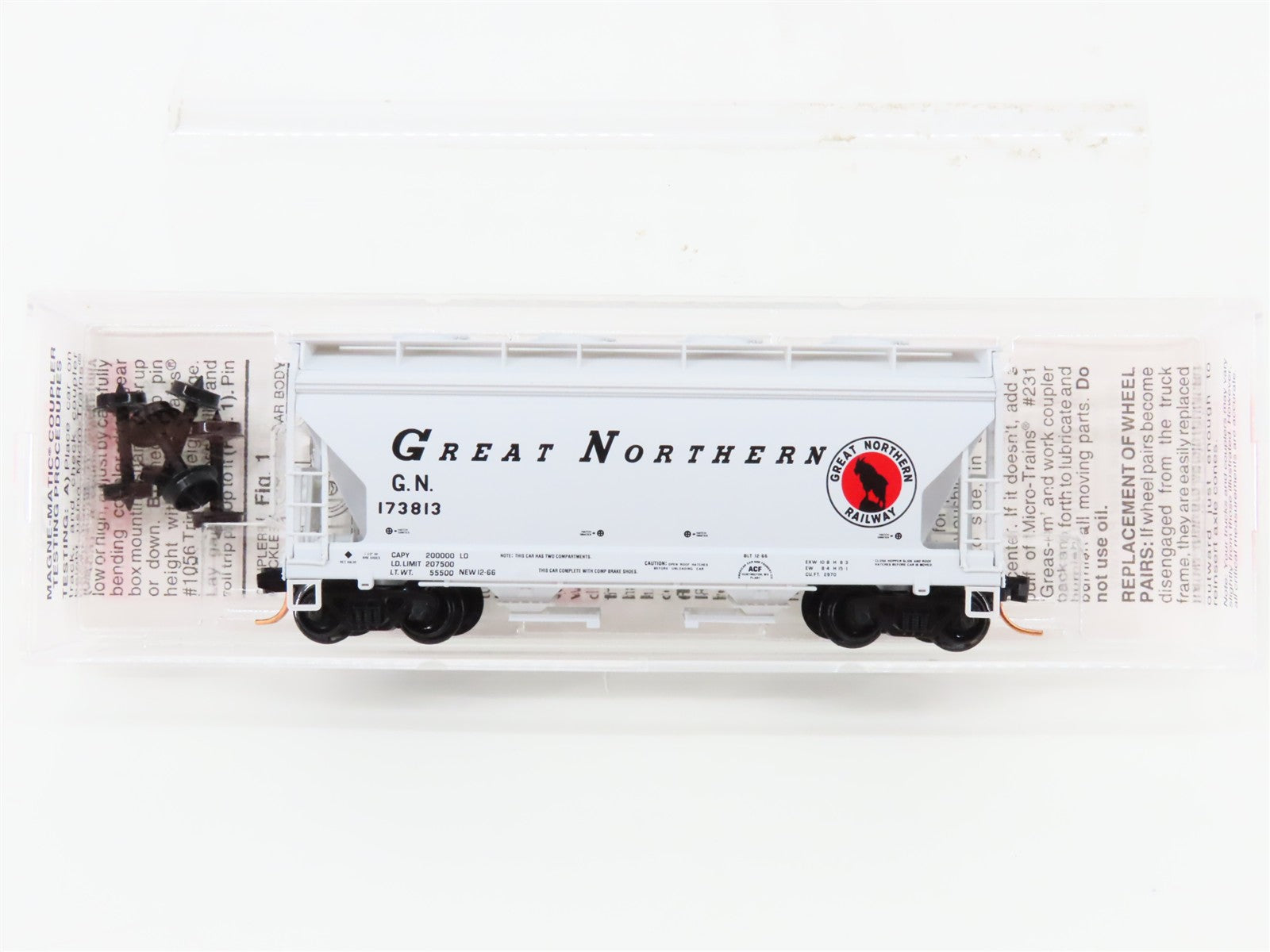 N Scale Micro-Trains MTL 92170 GN Great Northern 2-Bay ACF Covered Hopper 173813