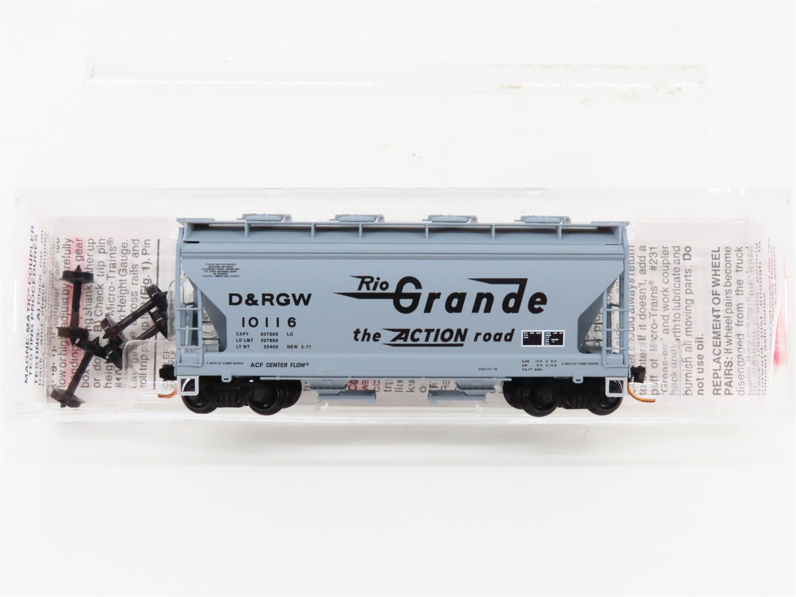 N Scale Micro-Trains MTL 09200020 D&RGW Rio Grande 2-Bay Covered Hopper 10116