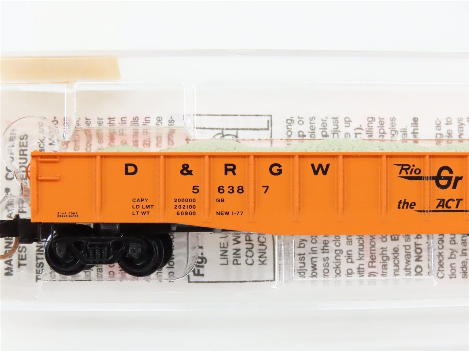 N Scale Micro-Trains MTL 46040 D&RGW Rio Grande 50' Fishbelly Side Gondola 56423
