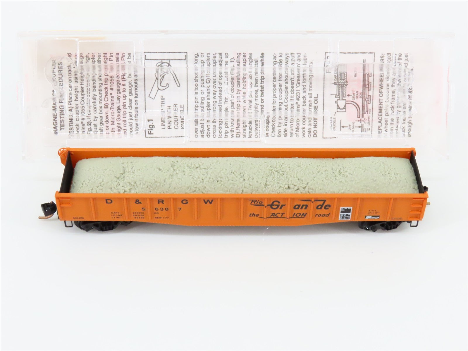 N Scale Micro-Trains MTL 46040 D&RGW Rio Grande 50' Fishbelly Side Gondola 56423