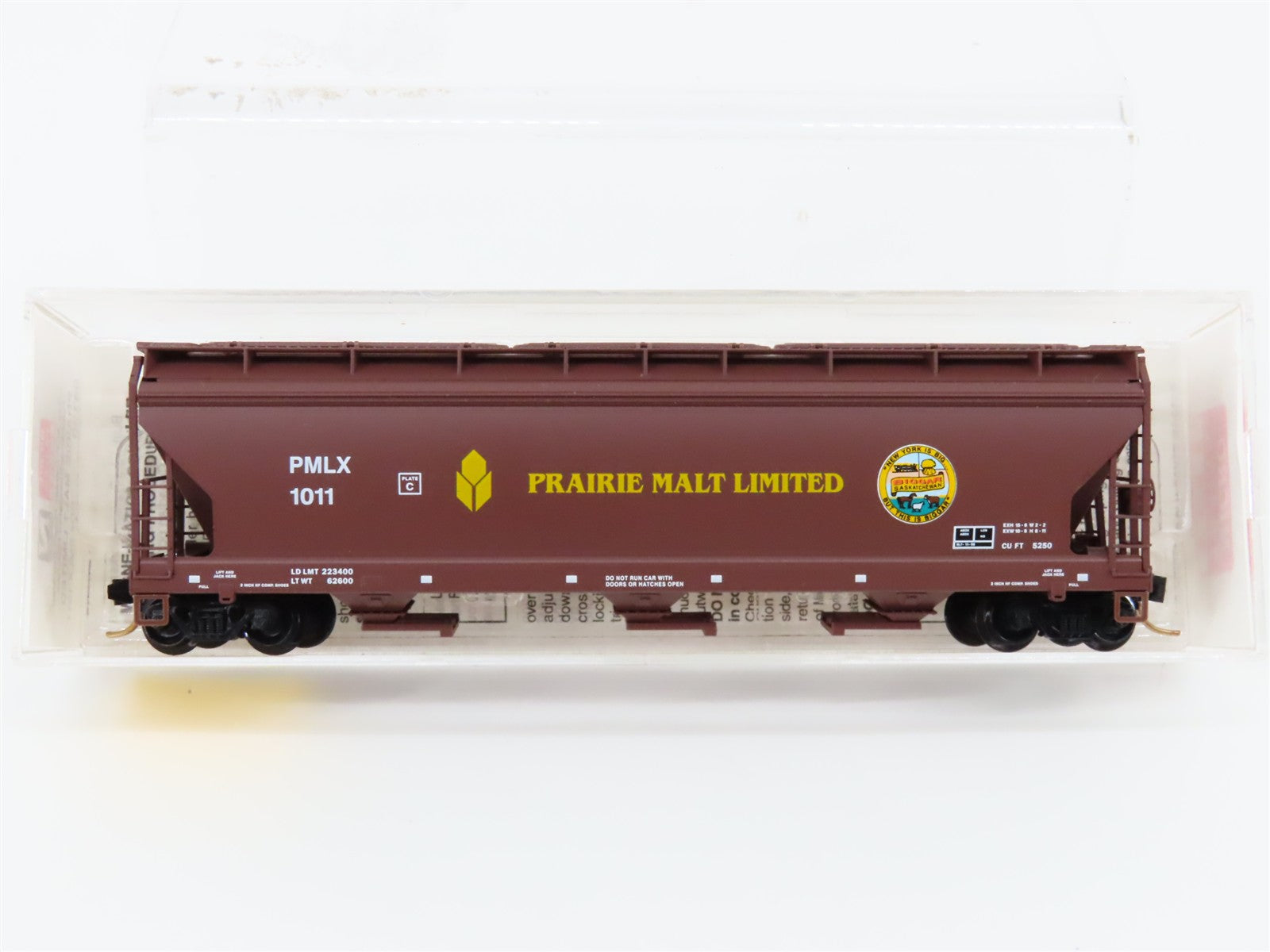 N Scale Micro-Trains MTL 94130 PMLX Prairie Malt Limited 3-Bay Hopper 1011