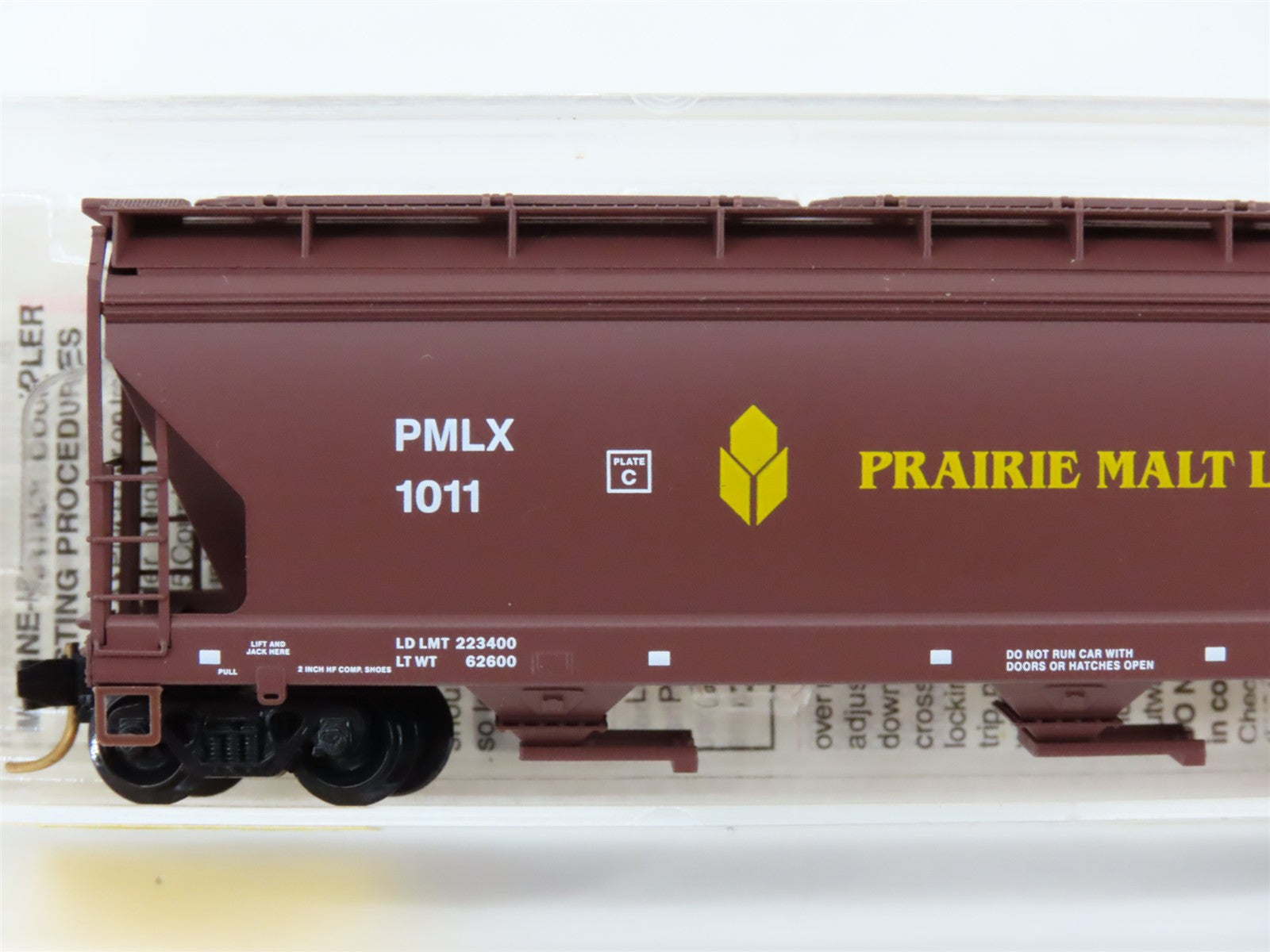 N Scale Micro-Trains MTL 94130 PMLX Prairie Malt Limited 3-Bay Hopper 1011