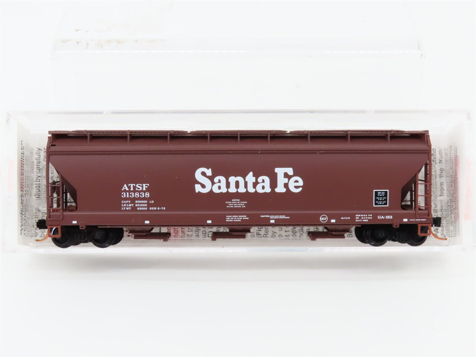 N Scale Micro-Trains MTL 94100 ATSF Santa Fe 3-Bay Covered Hopper 313838