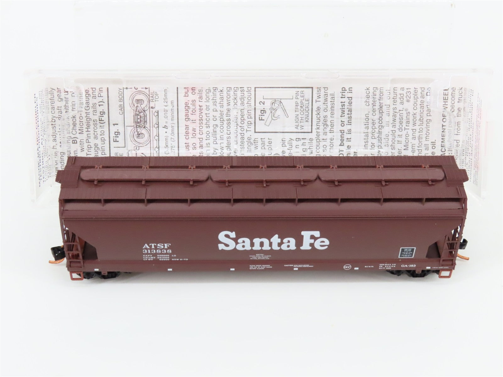 N Scale Micro-Trains MTL 94100 ATSF Santa Fe 3-Bay Covered Hopper 313838