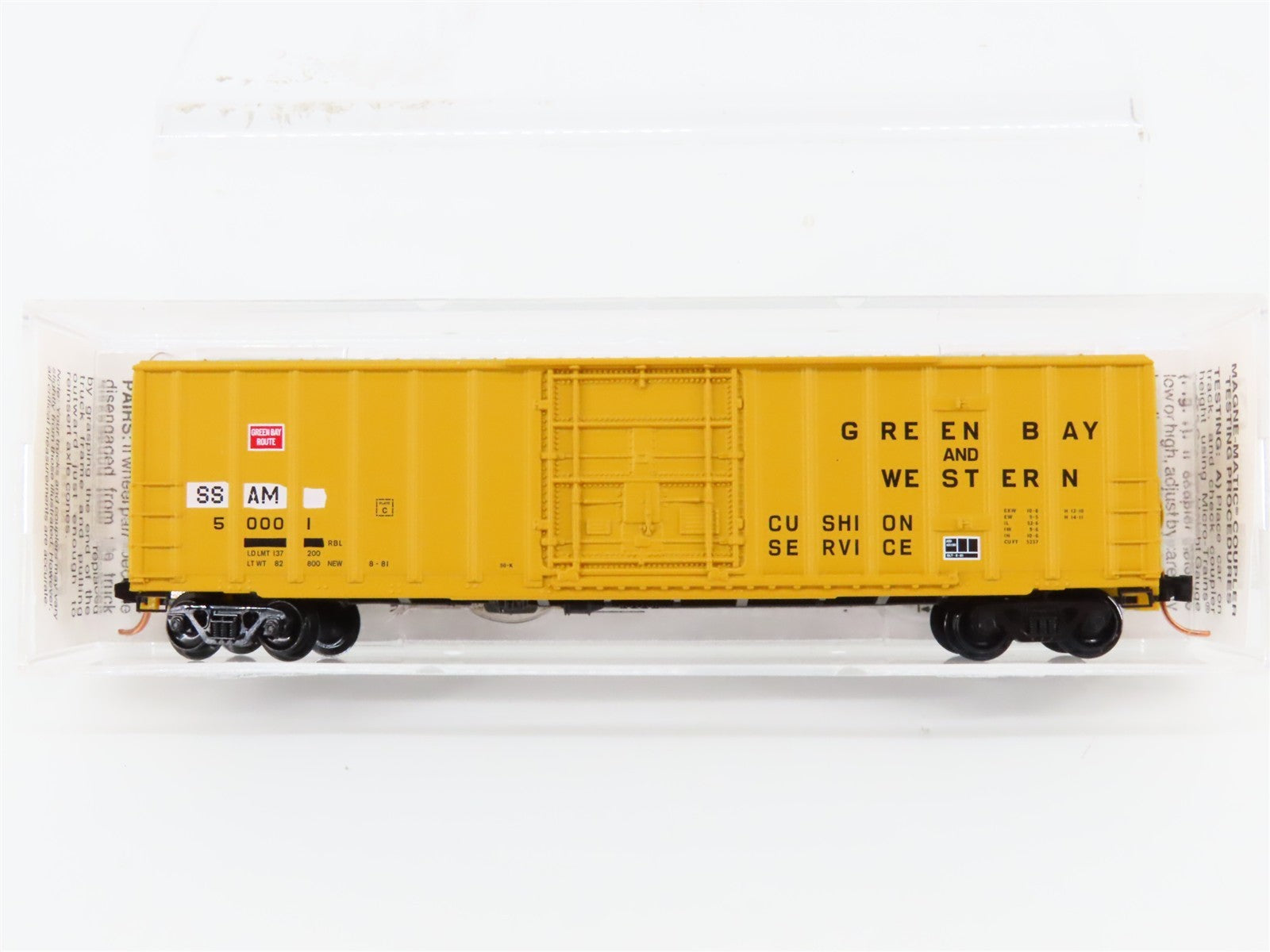 N Scale Micro-Trains MTL Special Run SSAM Green Bay Route 50' Box Car 50001