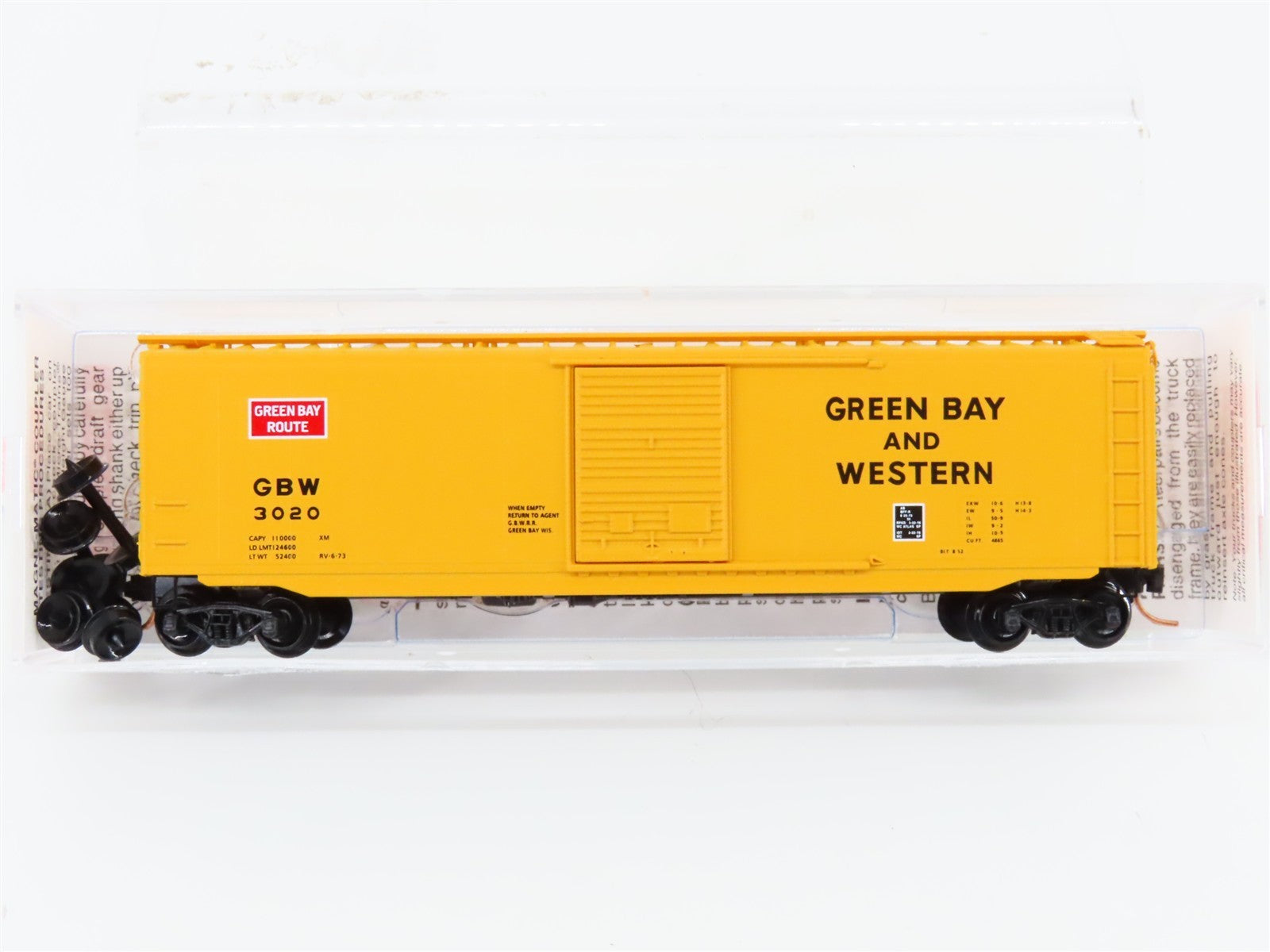 N Scale Micro-Trains MTL 31130 GBW Green Bay Route 50' Single Door Box Car 3020