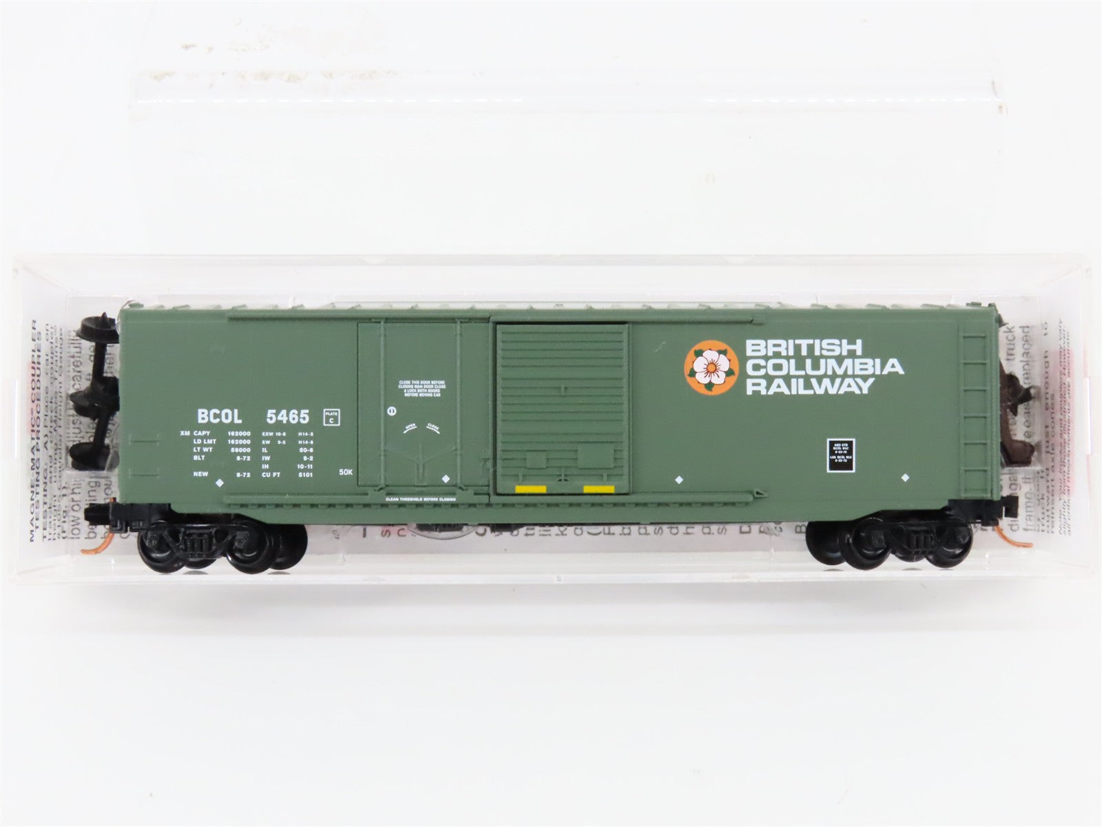 N Scale Micro-Trains MTL 76050 BCOL British Columbia Railway 50' Box Car 5465