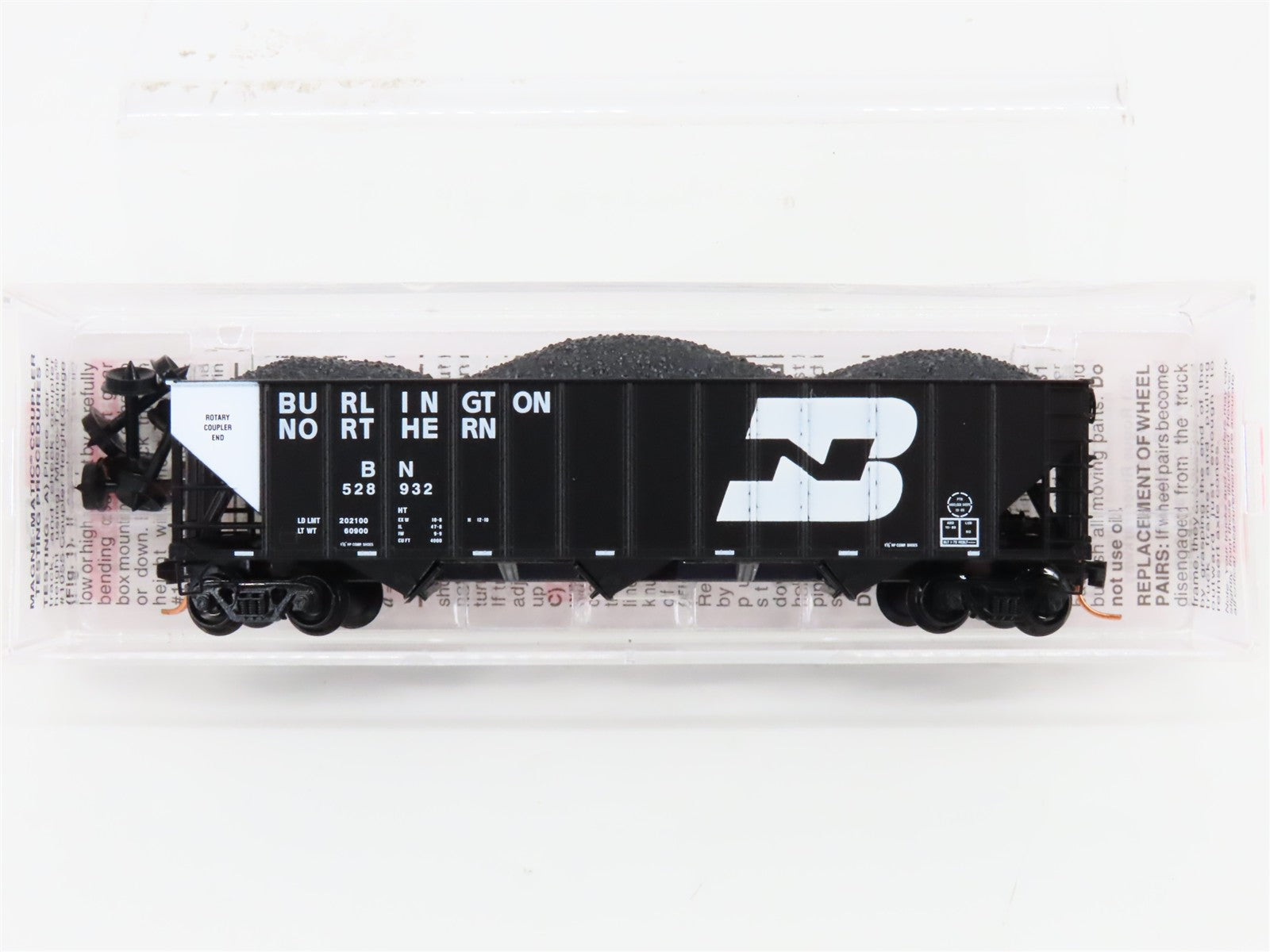 N Scale Micro-Trains MTL 108110 BN Burlington Northern 3-Bay Hopper 528932