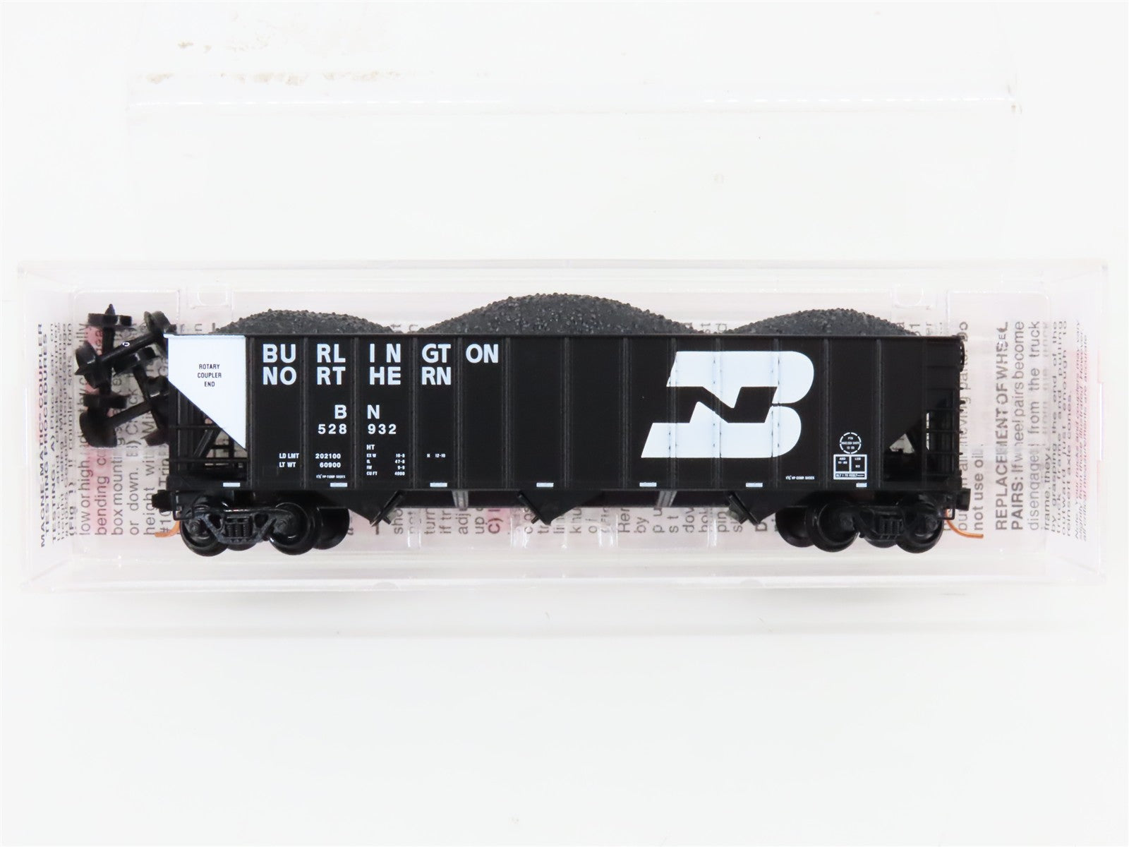 N Scale Micro-Trains MTL 108110 BN Burlington Northern 3-Bay Hopper 528932
