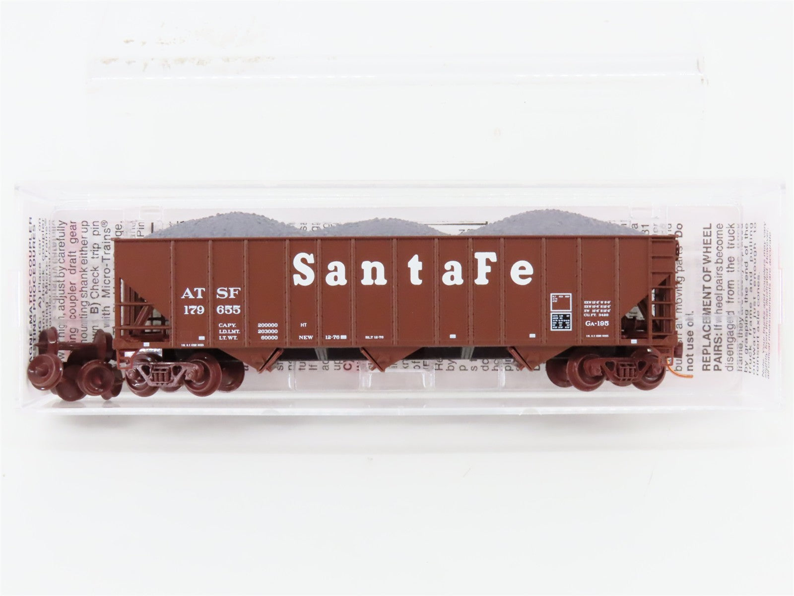 N Scale Micro-Trains MTL 108120.1 ATSF Santa Fe 3-Bay Open Hopper 179655