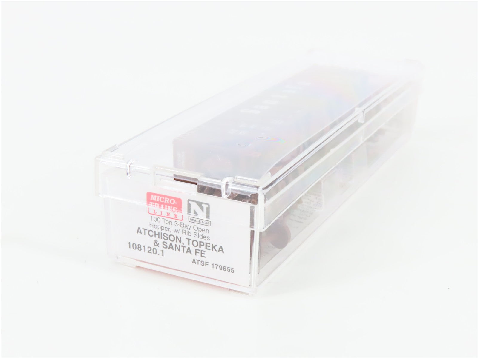 N Scale Micro-Trains MTL 108120.1 ATSF Santa Fe 3-Bay Open Hopper 179655 w/ Load