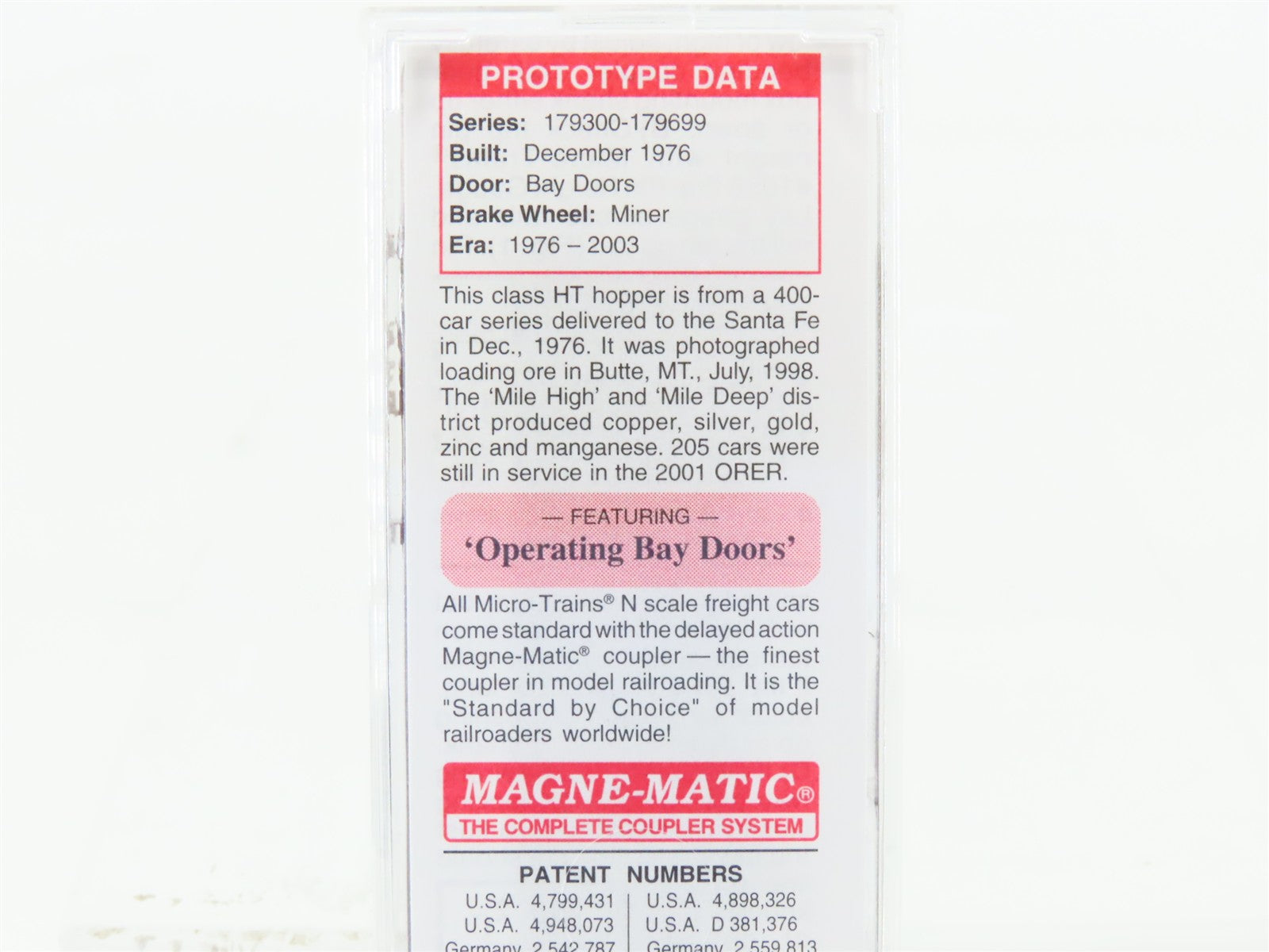 N Scale Micro-Trains MTL 108120.2 ATSF Santa Fe 3-Bay Open Hopper 179482