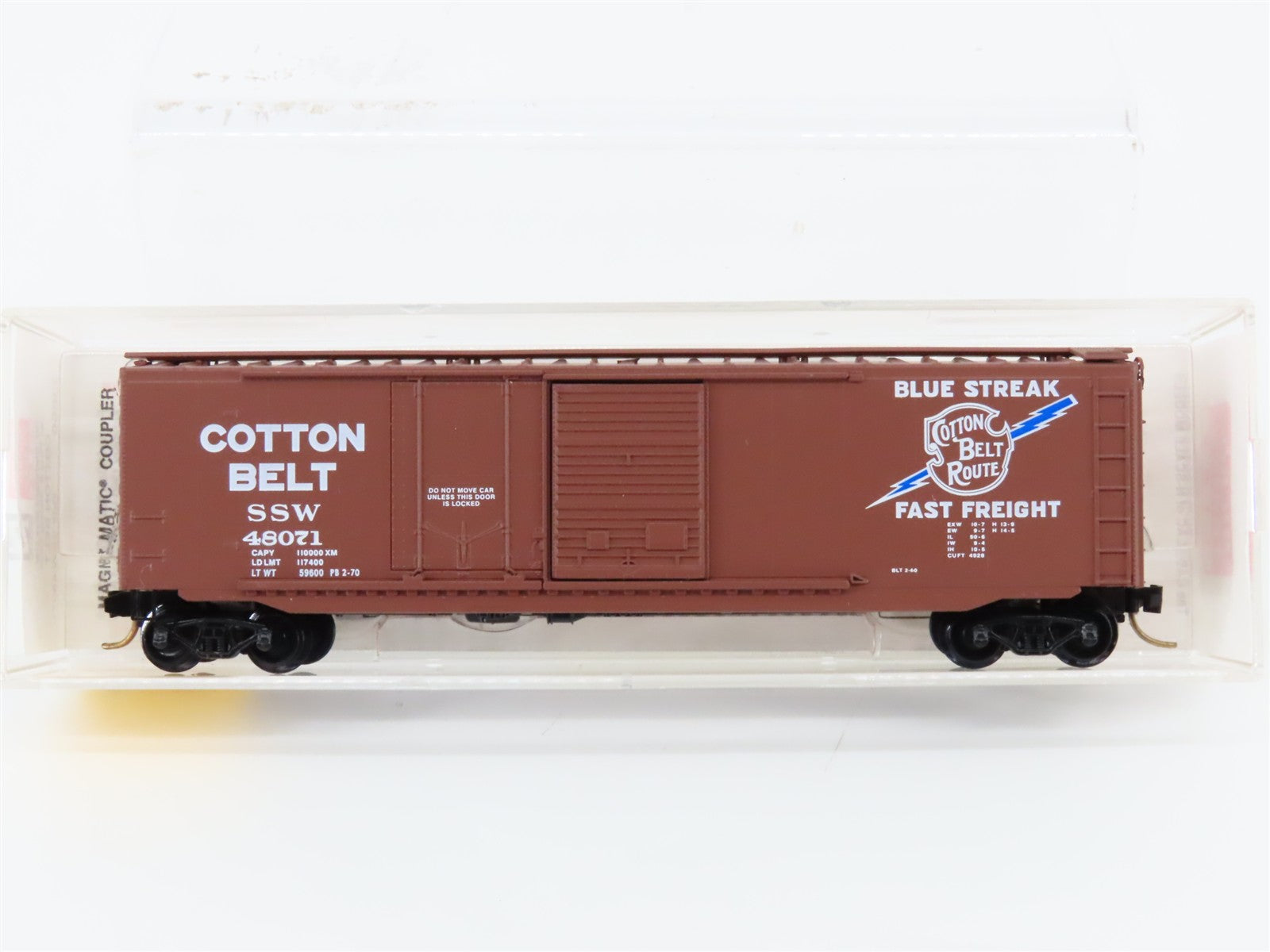 N Scale Micro-Trains MTL 33060 SSW Cotton Belt Blue Streak 50' Box Car 48071