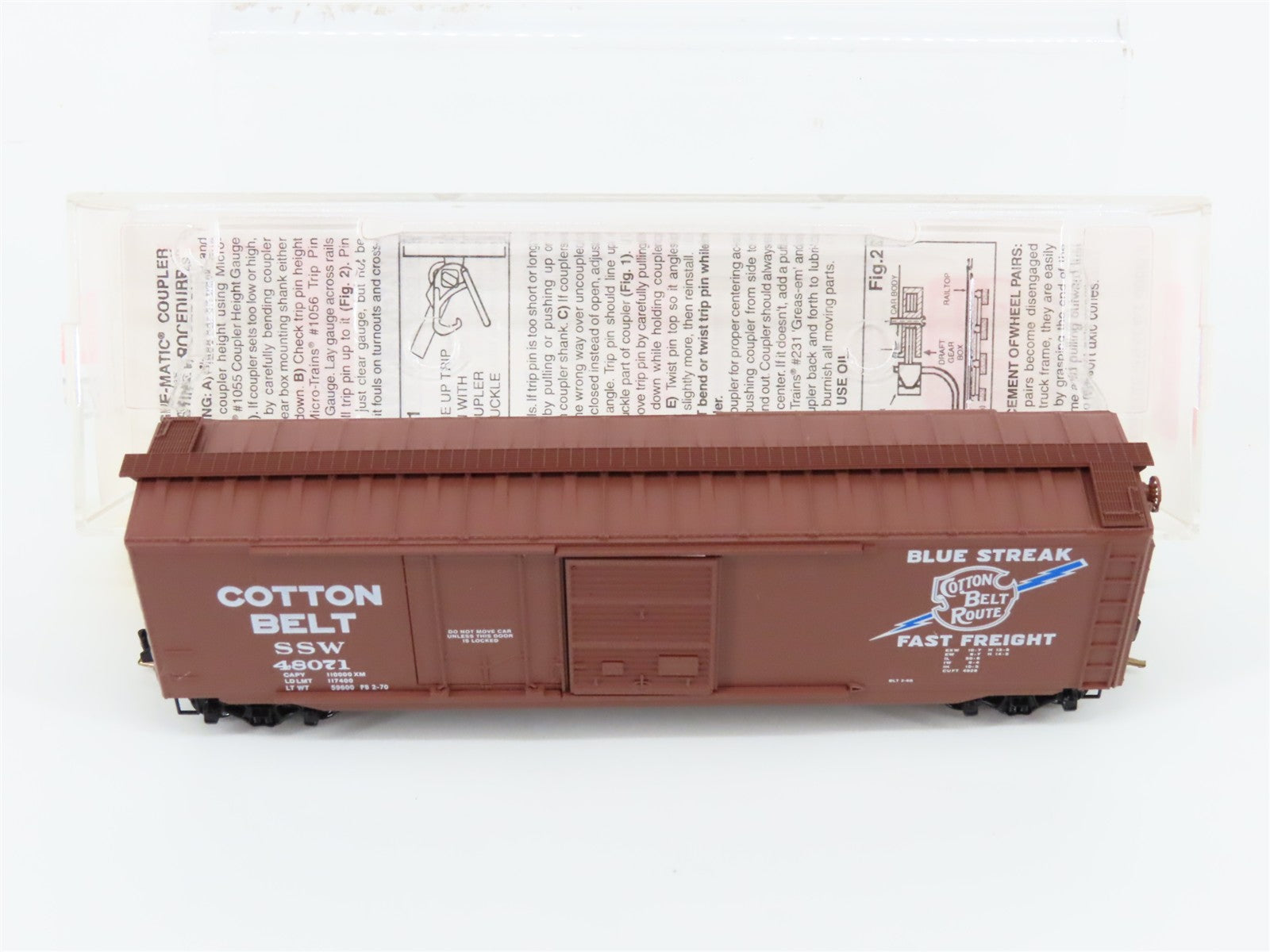 N Scale Micro-Trains MTL 33060 SSW Cotton Belt Blue Streak 50' Box Car 48071
