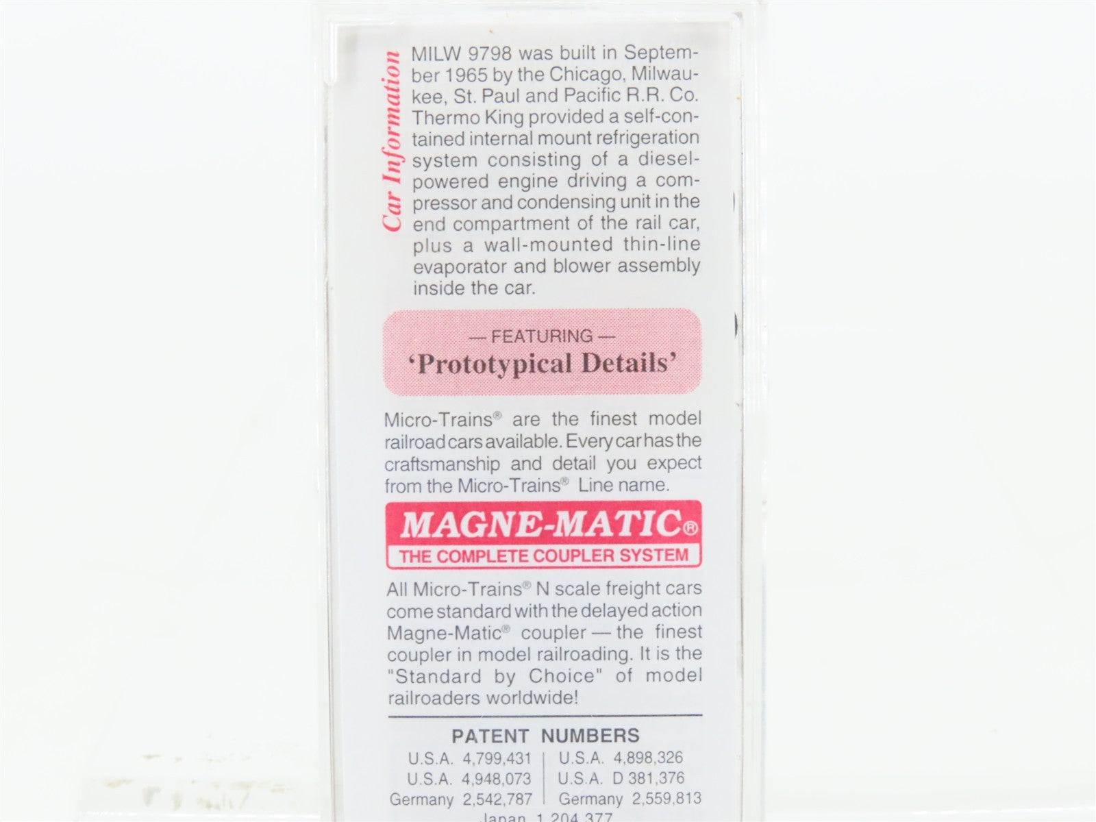 N Scale Micro-Trains MTL 70040 MILW Milwaukee Road Mechanical Reefer 9798