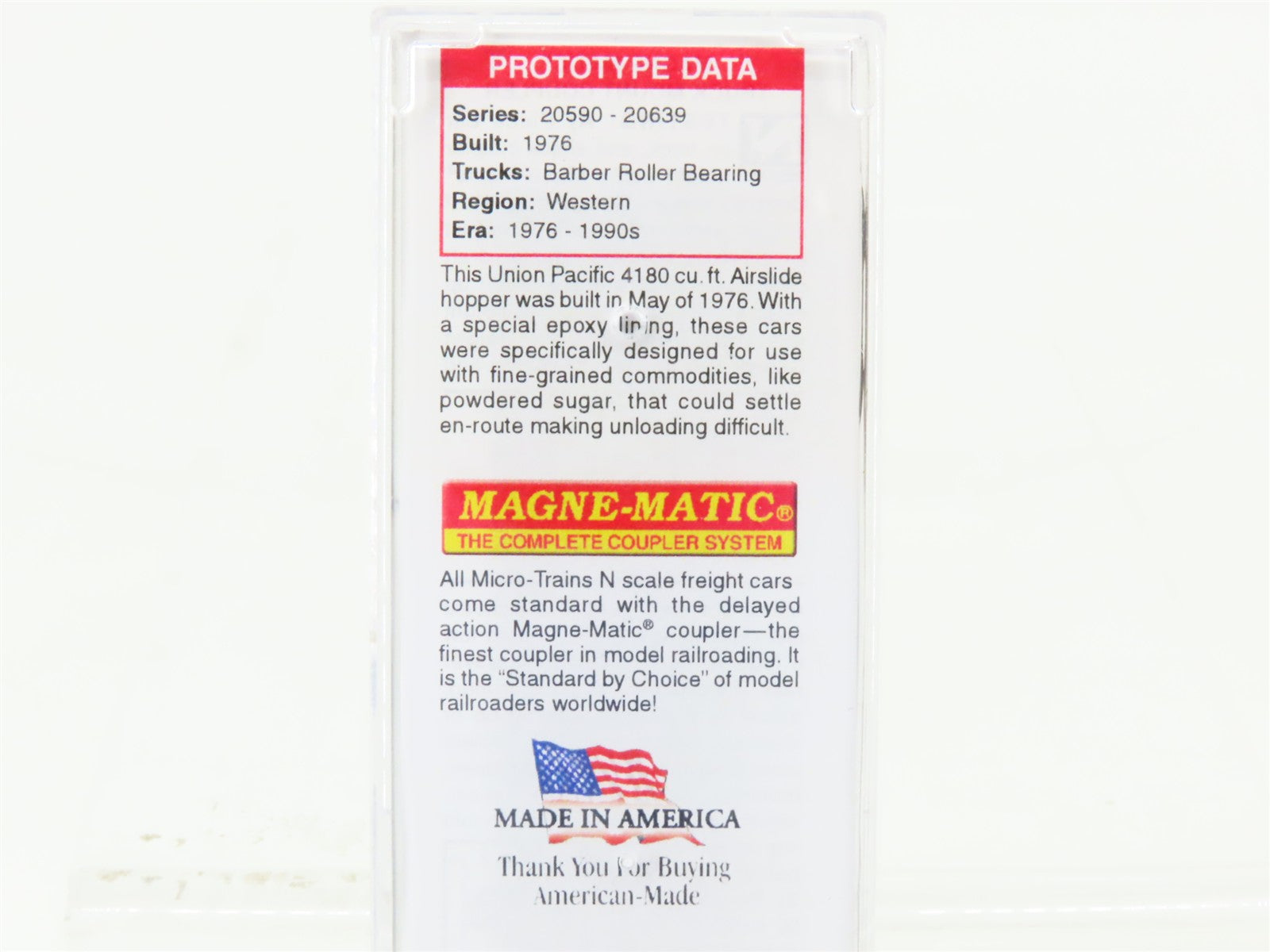 N Scale Micro-Trains MTL 09800051 UP Union Pacific 50' Airslide Hopper 20619