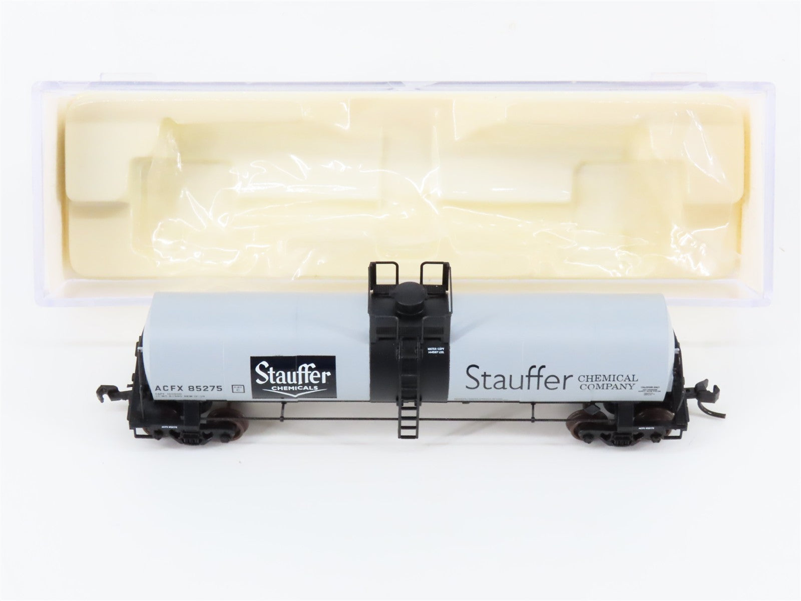 N Scale Atlas 40571 ACFX Stauffer Chemical 17,360 Gal. Tank Car 85275