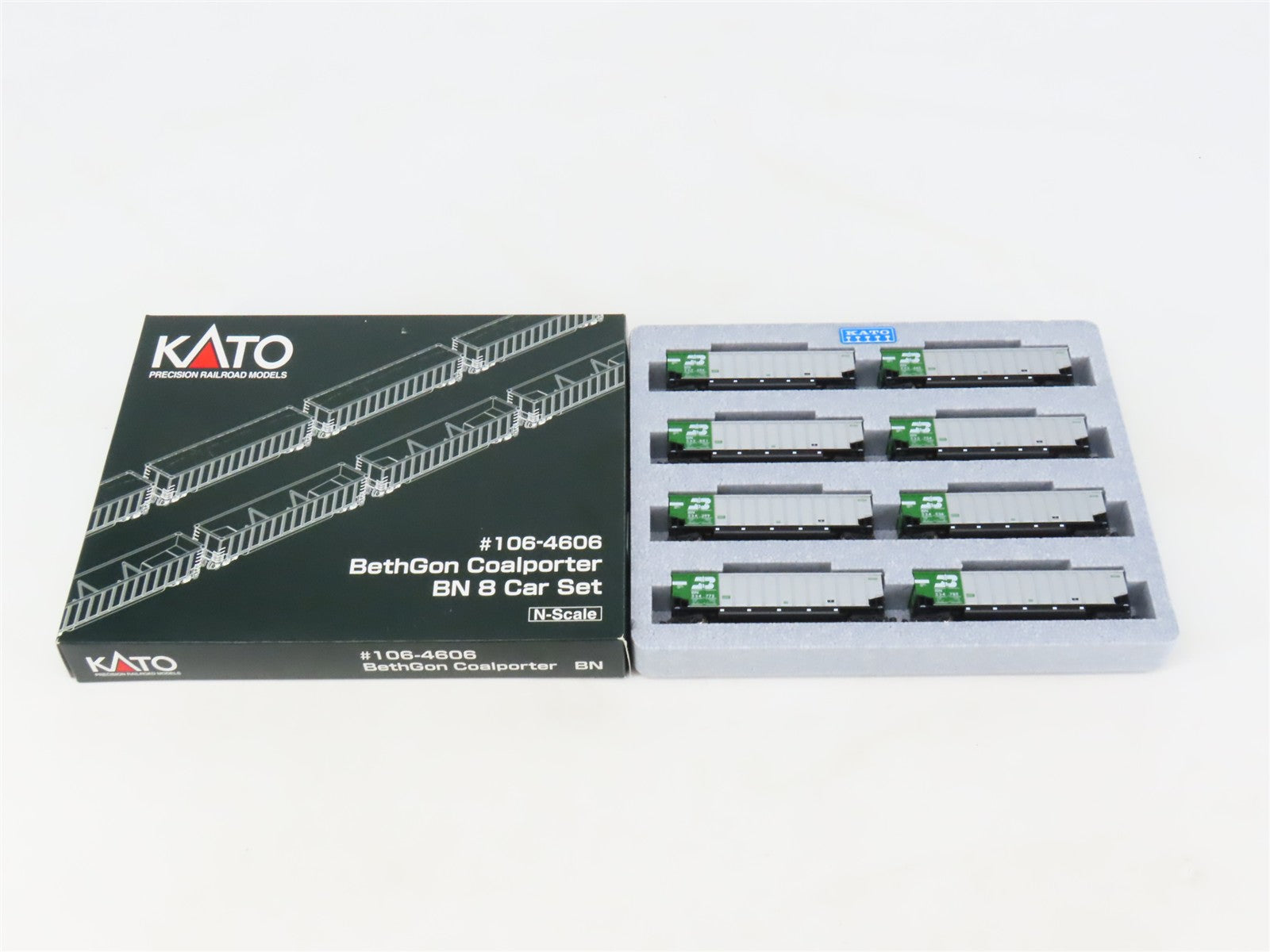 N Scale KATO 106-4606 BN Burlington Northern BethGon Coalporter 8-Car Set
