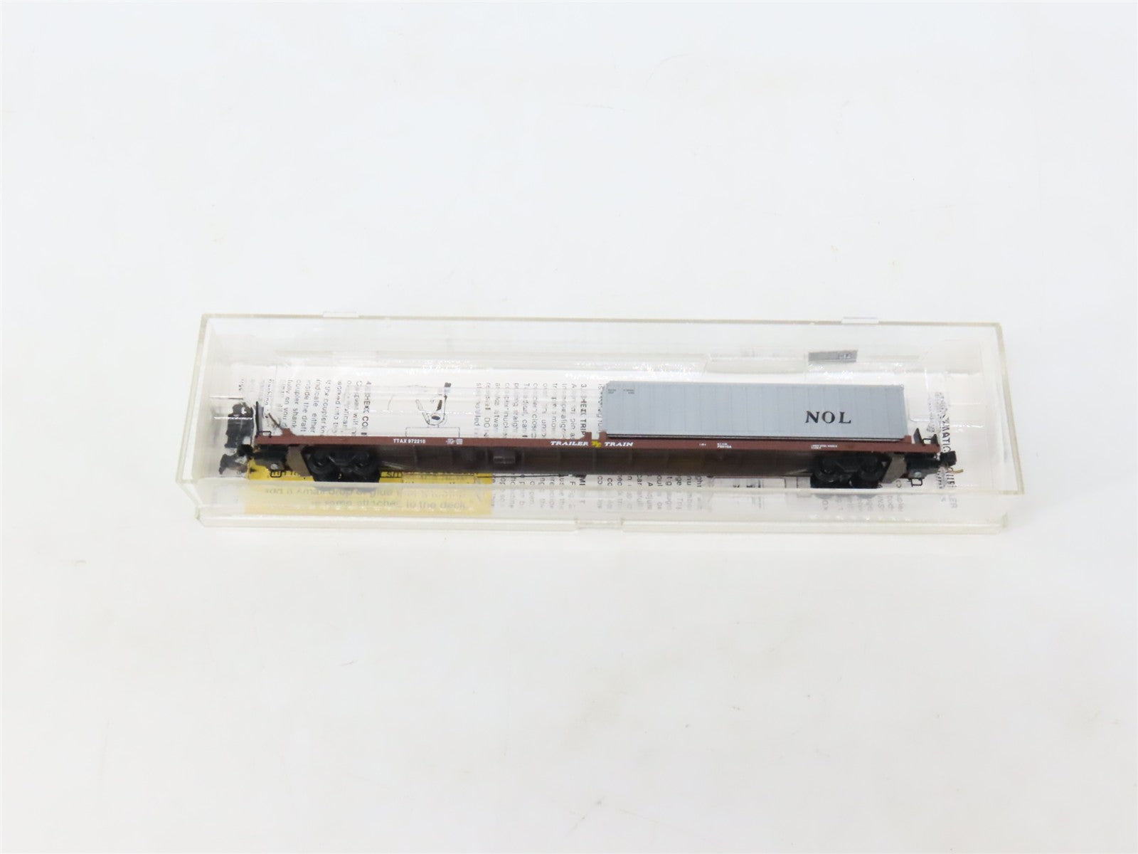 N Scale Micro-Trains MTL 72223 TTAX Trailer Train 89' Flatcar #972210 wContainer