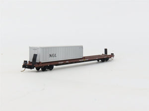 N Scale Micro-Trains MTL 72223 TTAX Trailer Train 89' Flatcar #972210 wContainer
