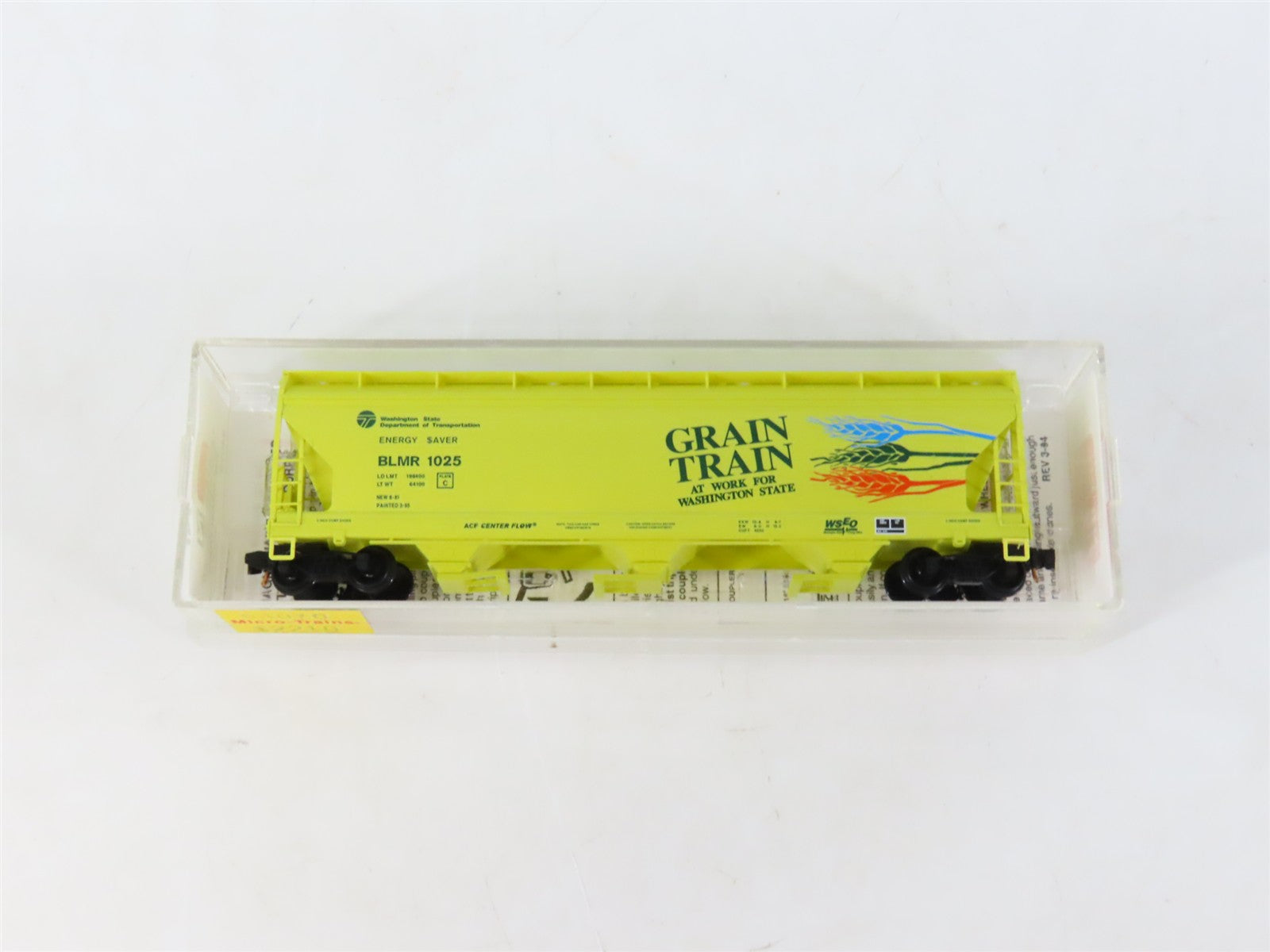 N Scale Micro-Trains MTL 94070 BLMR Grain Train 3-Bay Covered Hopper #1025
