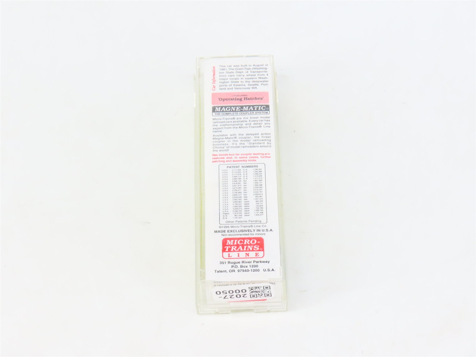 N Scale Micro-Trains MTL 94070 BLMR Grain Train 3-Bay Covered Hopper #1025