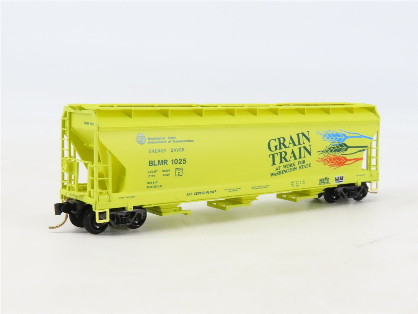 N Scale Micro-Trains MTL 94070 BLMR Grain Train 3-Bay Covered Hopper #1025