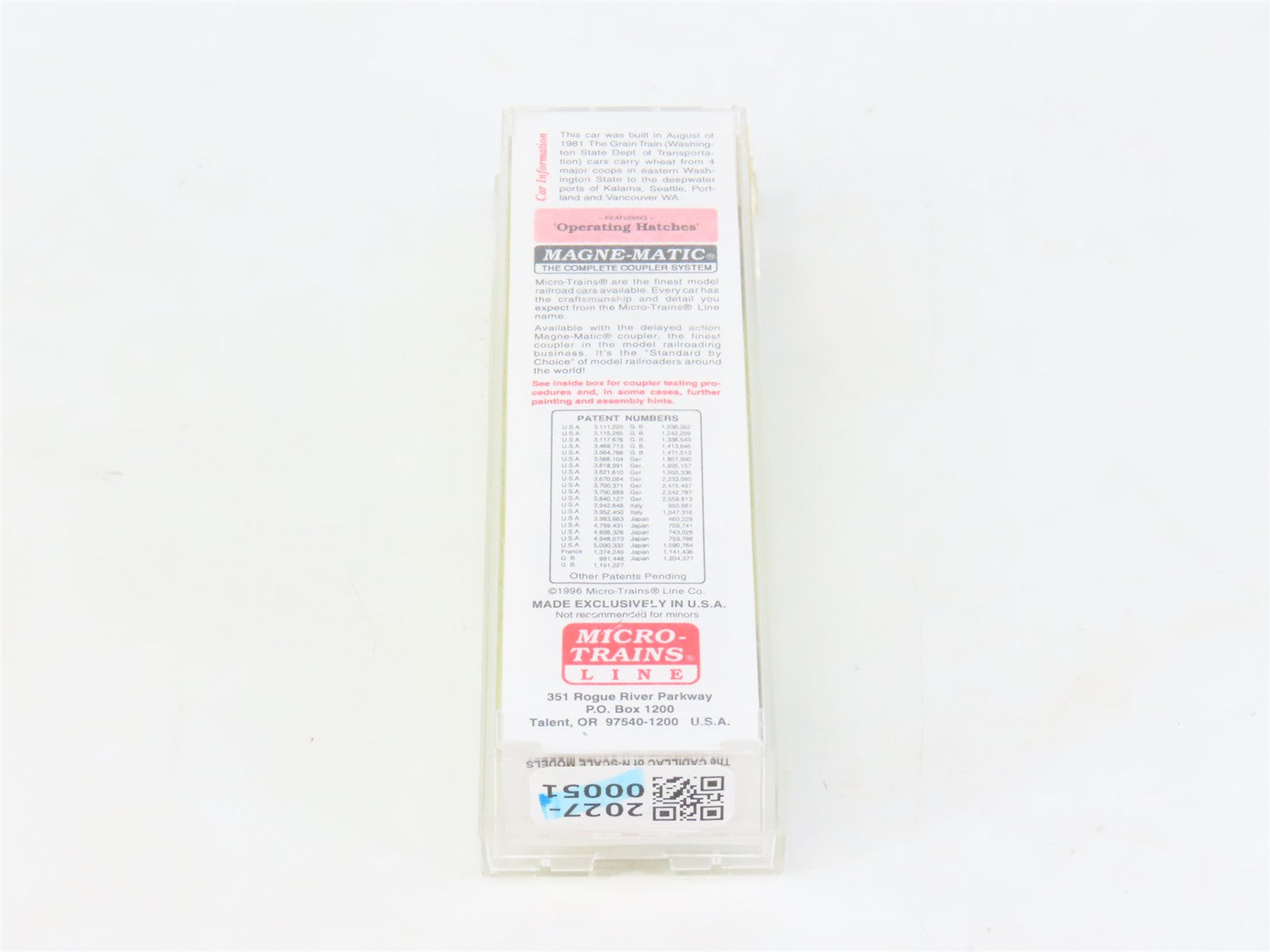 N Scale Micro-Trains MTL 94070 BLMR Grain Train 3-Bay Covered Hopper #1025
