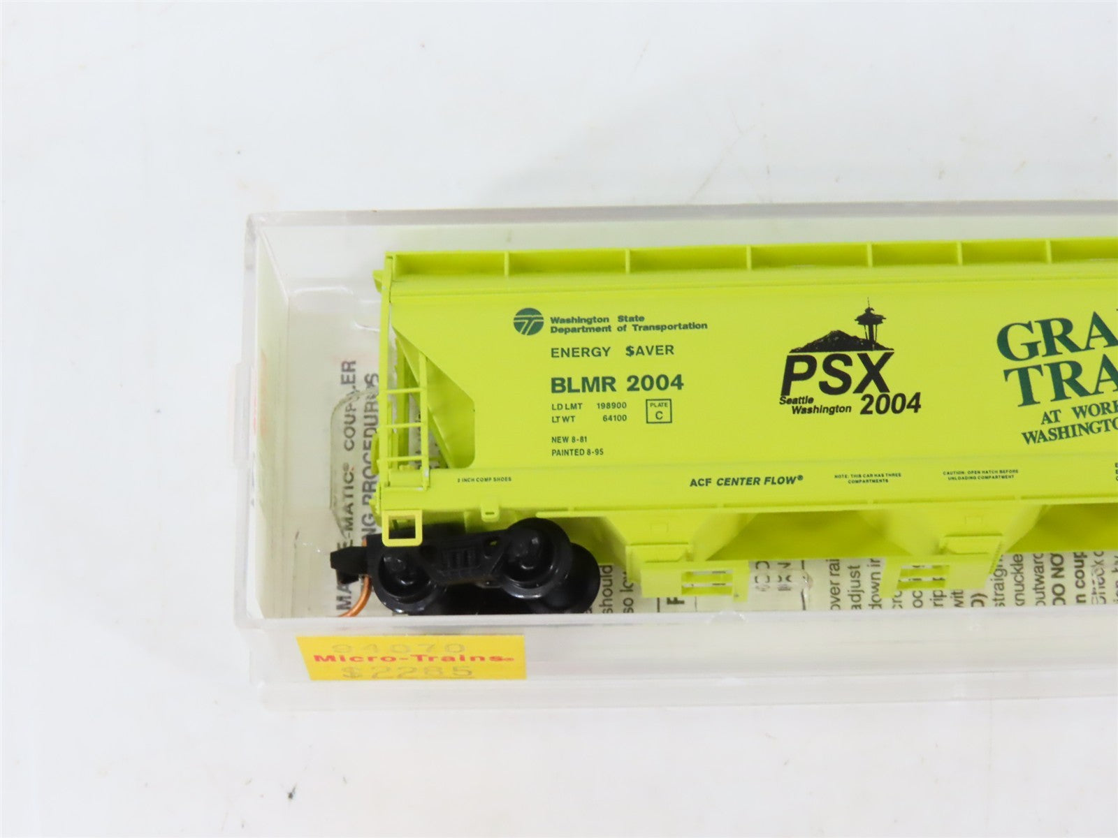 N Scale Micro-Trains MTL 94070 BLMR Grain Train 3-Bay Covered Hopper #2004