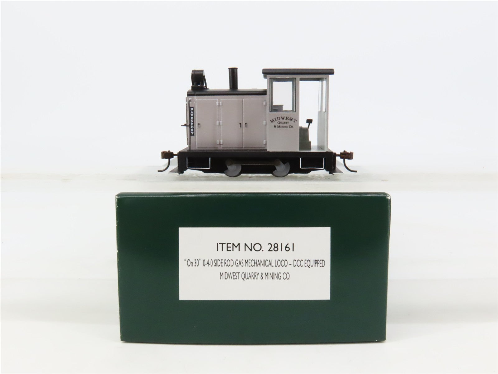 On30 Scale Bachmann 28161 Midwest Quarry & Mining 0-4-0 Gas Mechanical Loco wDCC