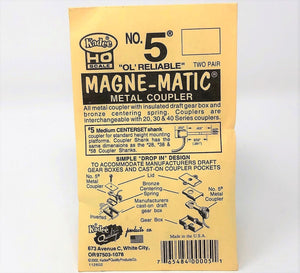 HO Scale Kadee #5 Magne-Matic Universal Knuckle Coupler 2-Pair/pk SEALED