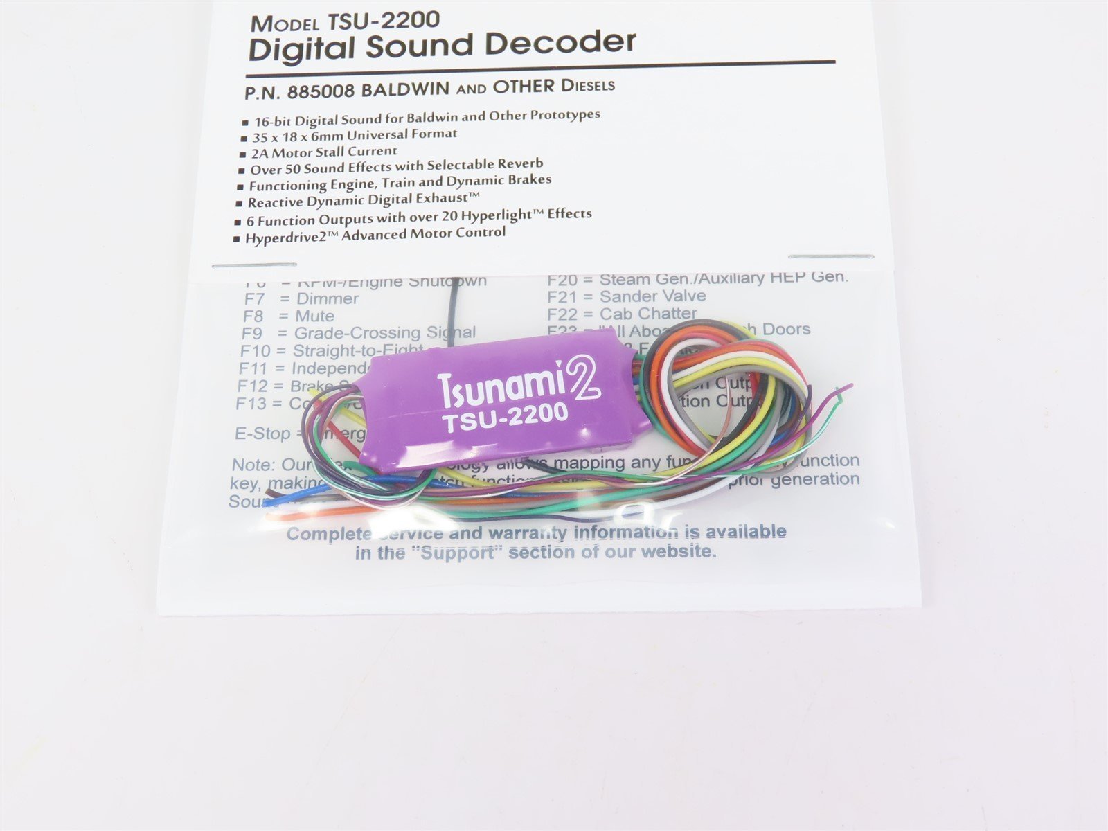 Soundtraxx Tsunami 2 TSU-2200 885008 BALDWIN & OTHER Diesel DCC / SOUND Decoder