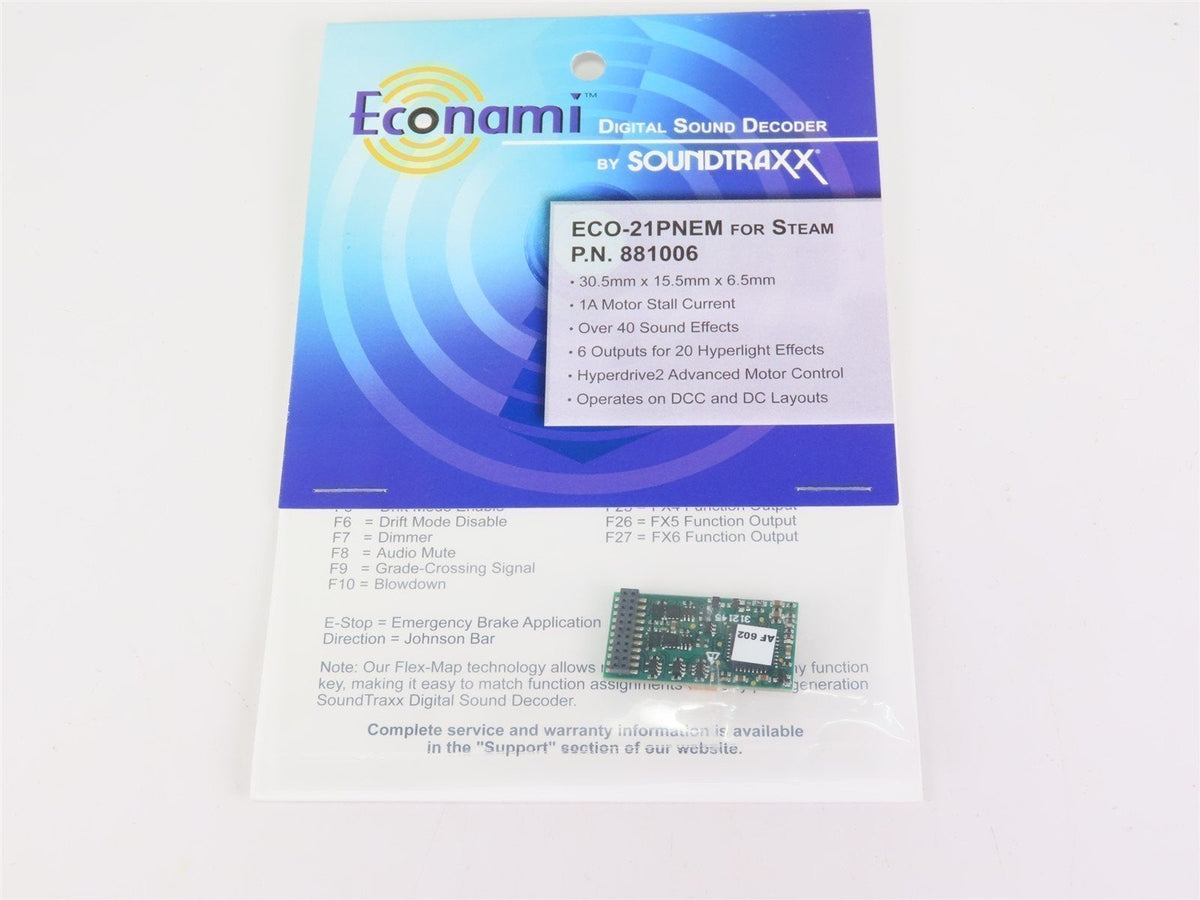 Soundtraxx Econami ECO-21PNEM 881006 STEAM DCC / SOUND Decoder