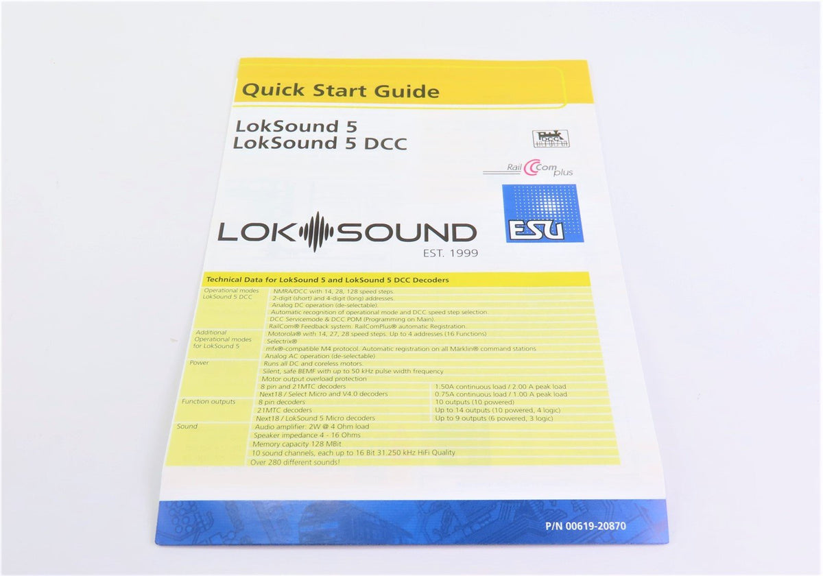 ESU LokSound 58823 V5 MICRO N / HO DCC Sound Decoder w/ Wires