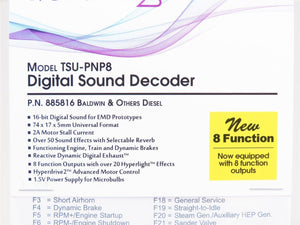 Soundtraxx Tsunami 2 TSU-PNP8 885816 Baldwin & Others Diesel DCC / SOUND Decoder