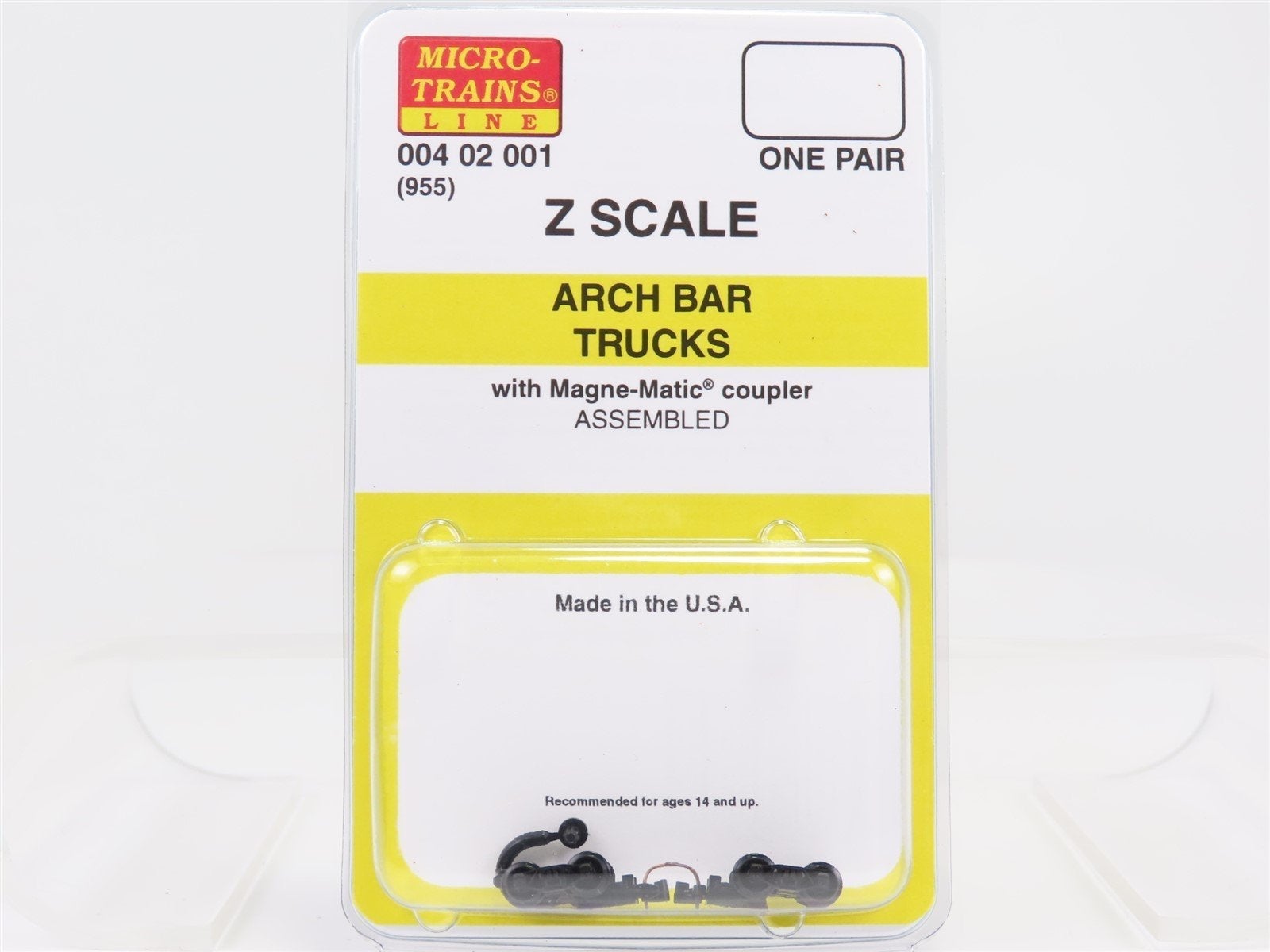 Z Scale Micro-Trains MTL 00402001 (955) Arch Bar Trucks w/ Magne-Matic Couplers