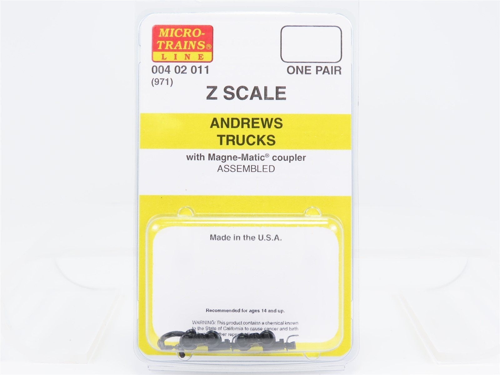 Z Scale Micro-Trains MTL 00402011 (971) Andrew Trucks w/ Coupler 1 Pair
