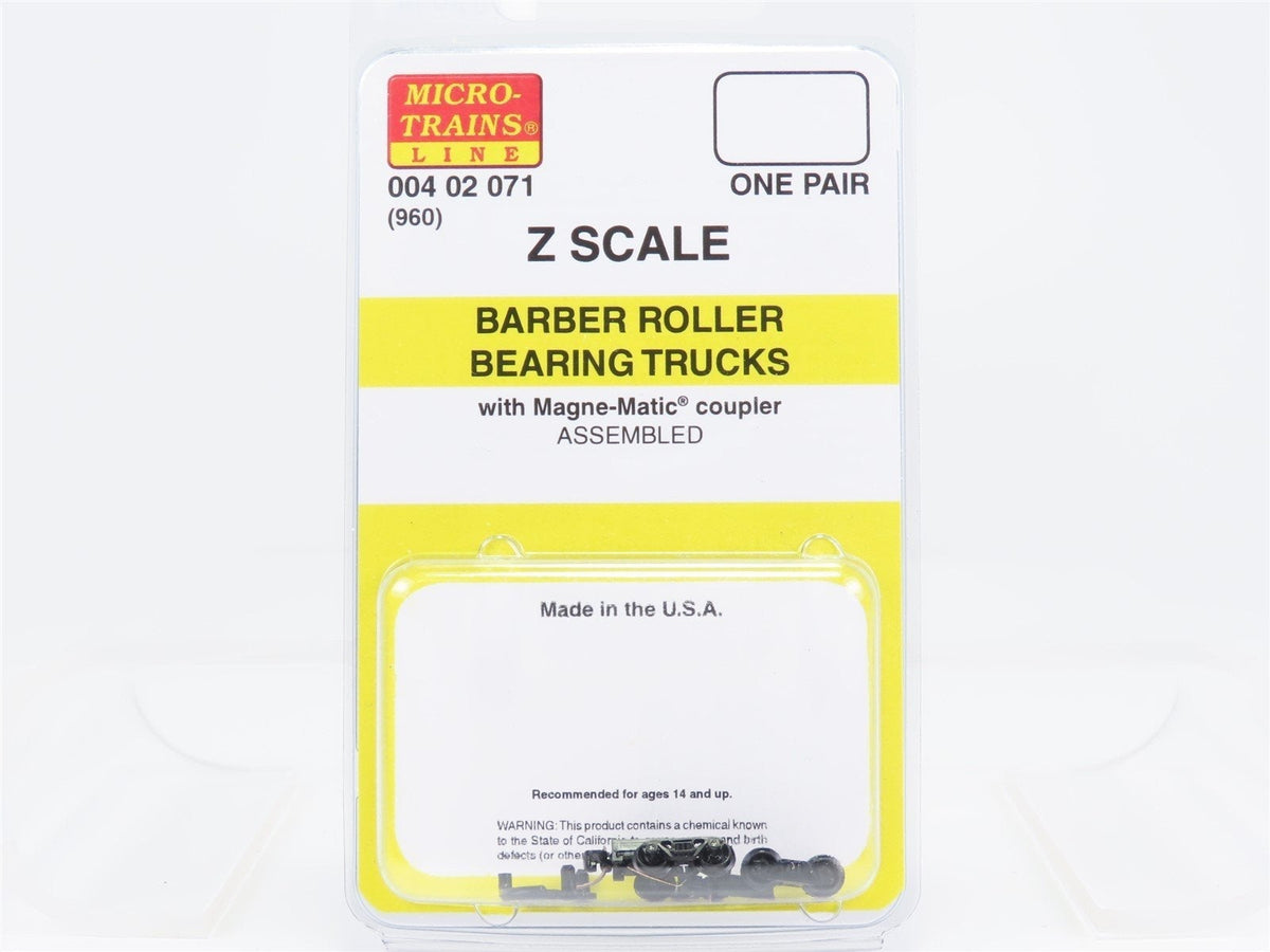 Z Scale Micro-Trains MTL 00402071 (960) Barber Roller Bearing Trucks 1 Pair