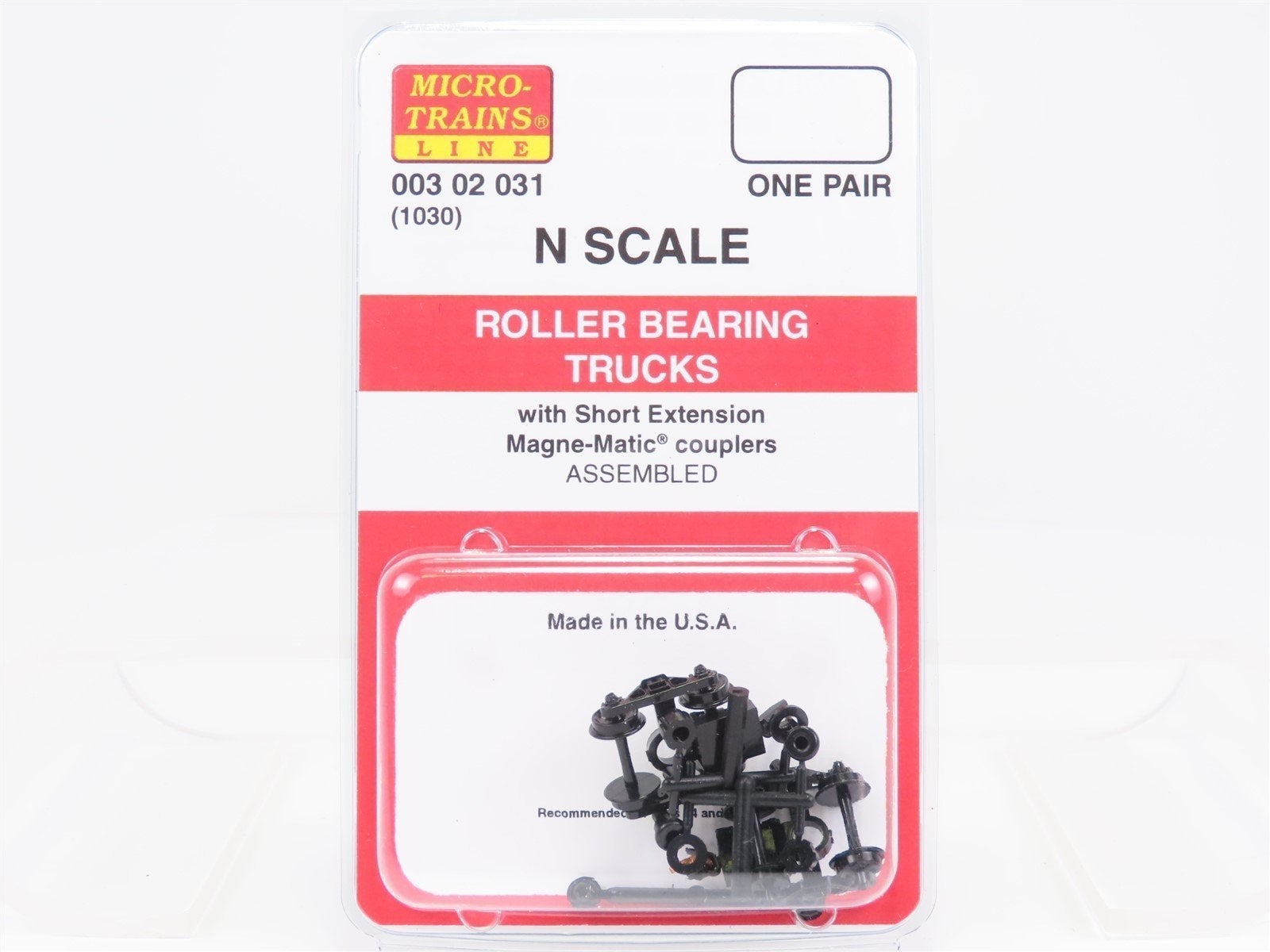 N Scale Micro-Trains MTL 00302031 (1030) Roller Bearing Trucks Assembled 1 Pair