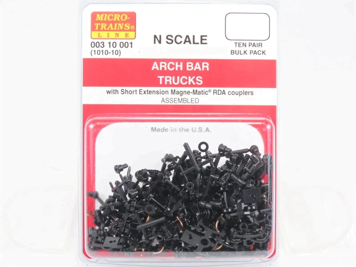 N Scale Micro-Trains MTL 00310001 (1010-10) Arch Bar Trucks 10 Pair Bulk Pack