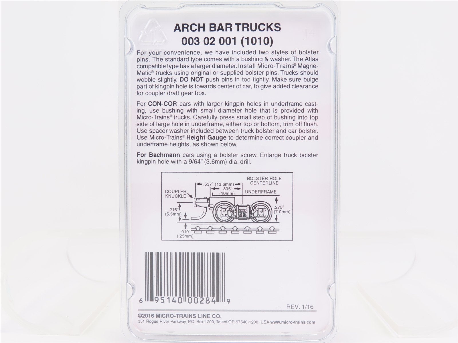 N Scale Micro-Trains MTL 00302001 (1010) Arch Bar Trucks Assembled 1 Pair