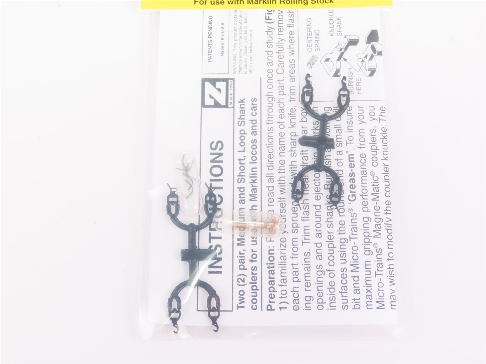 Z Scale Micro-Trains MTL 00202010 Short Shank Unassembled Coupler (Two Pair)