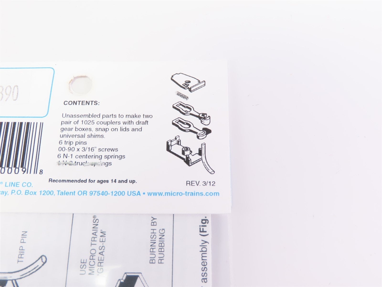 N Scale Micro-Trains MTL 00102011 Unassembled RDA Universal Body Mount Couplers