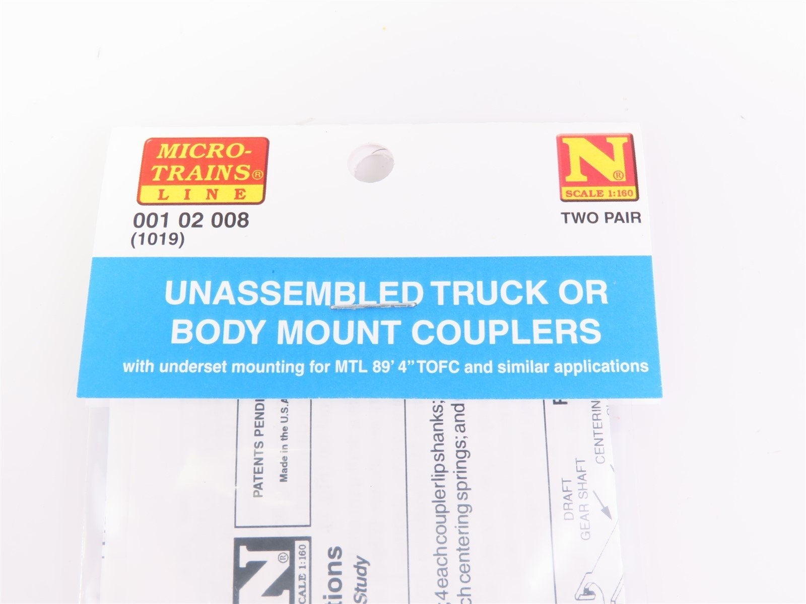 N Scale Micro-Trains MTL 00102008 Unassembled Trucks or Body Mount Couplers