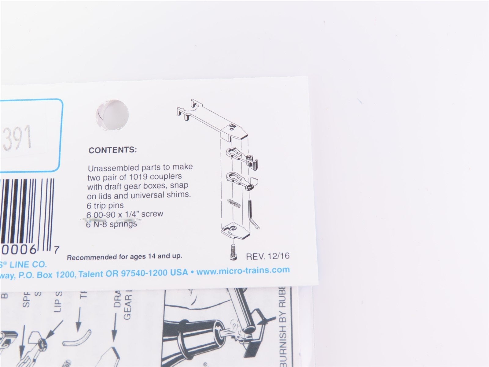 N Scale Micro-Trains MTL 00102008 Unassembled Trucks or Body Mount Couplers