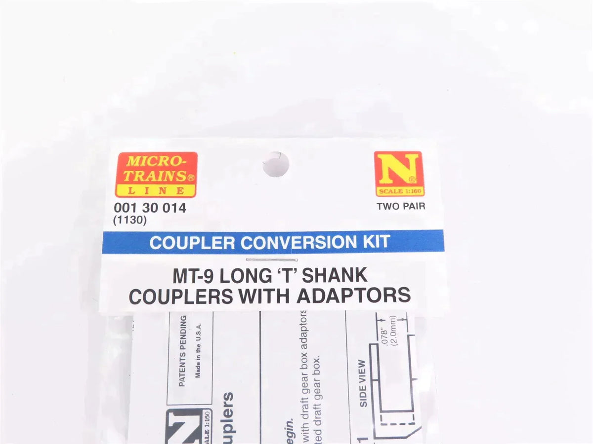 N Scale Micro-Trains MTL 00130014 MT-9 Long &#39;T&#39; Shank Couplers with Adapters