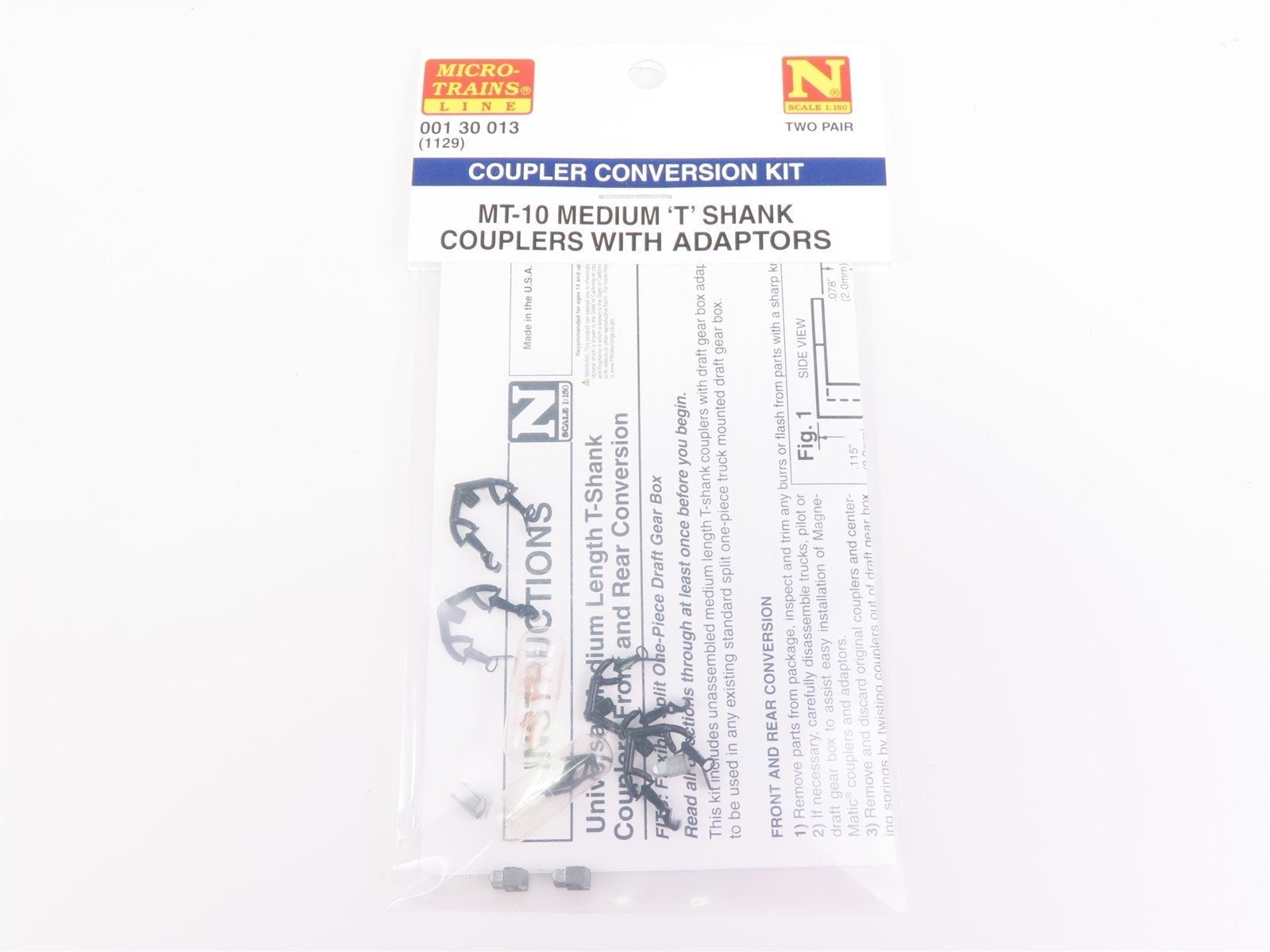 N Scale Micro-Trains MTL 00130013 MT-10 Medium 'T' Shank Couplers with Adapters