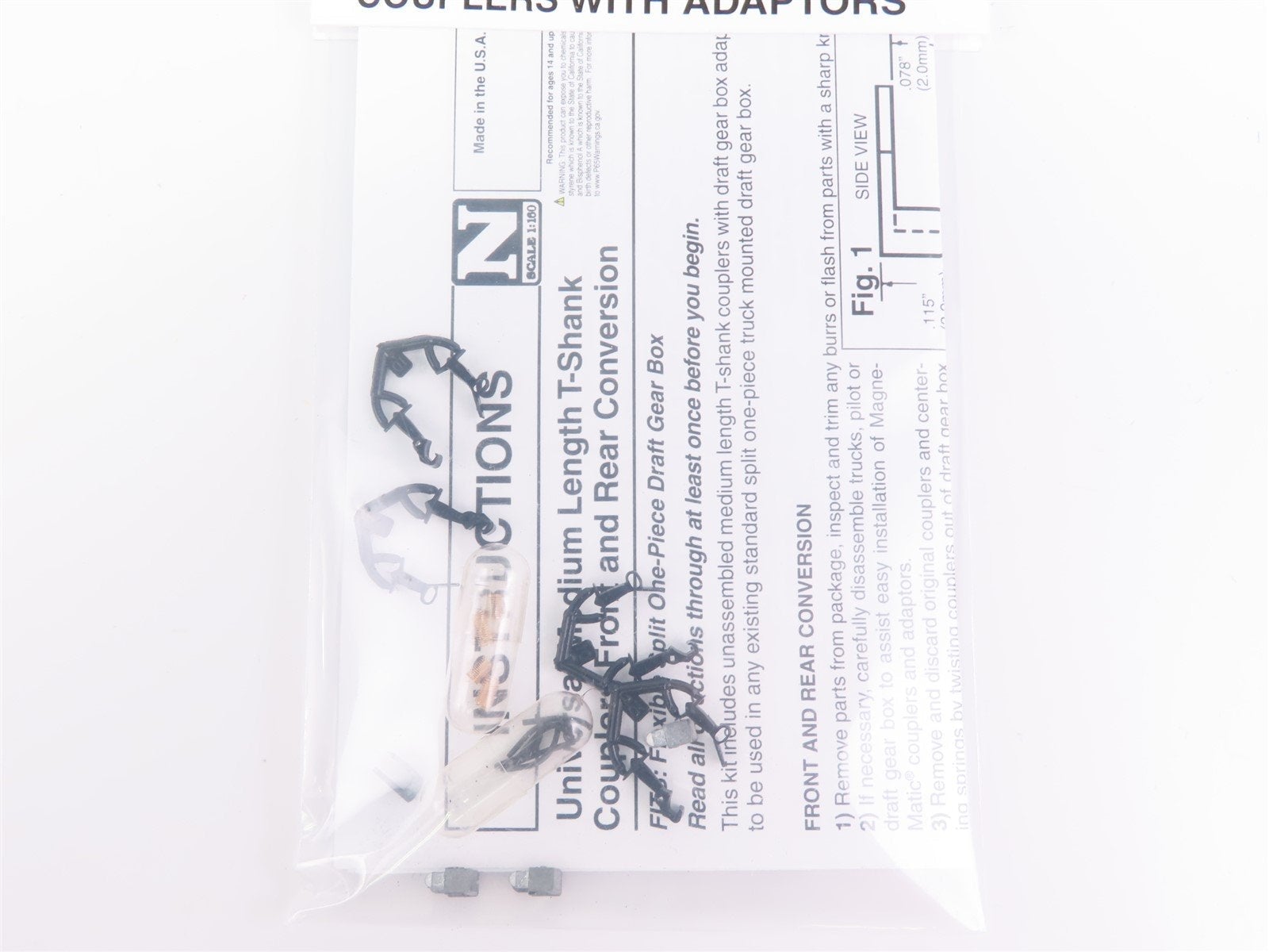 N Scale Micro-Trains MTL 00130013 MT-10 Medium 'T' Shank Couplers with Adapters